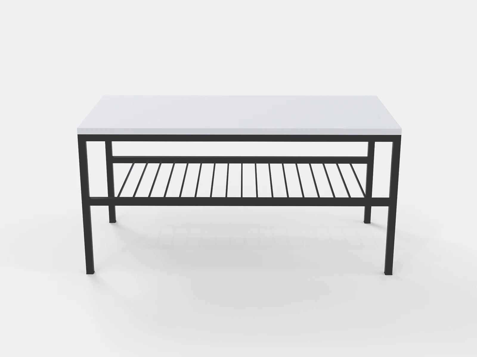 OMVO Metal Orta Sehpa | 2 Raflı Orta Sehpa - Beyaz