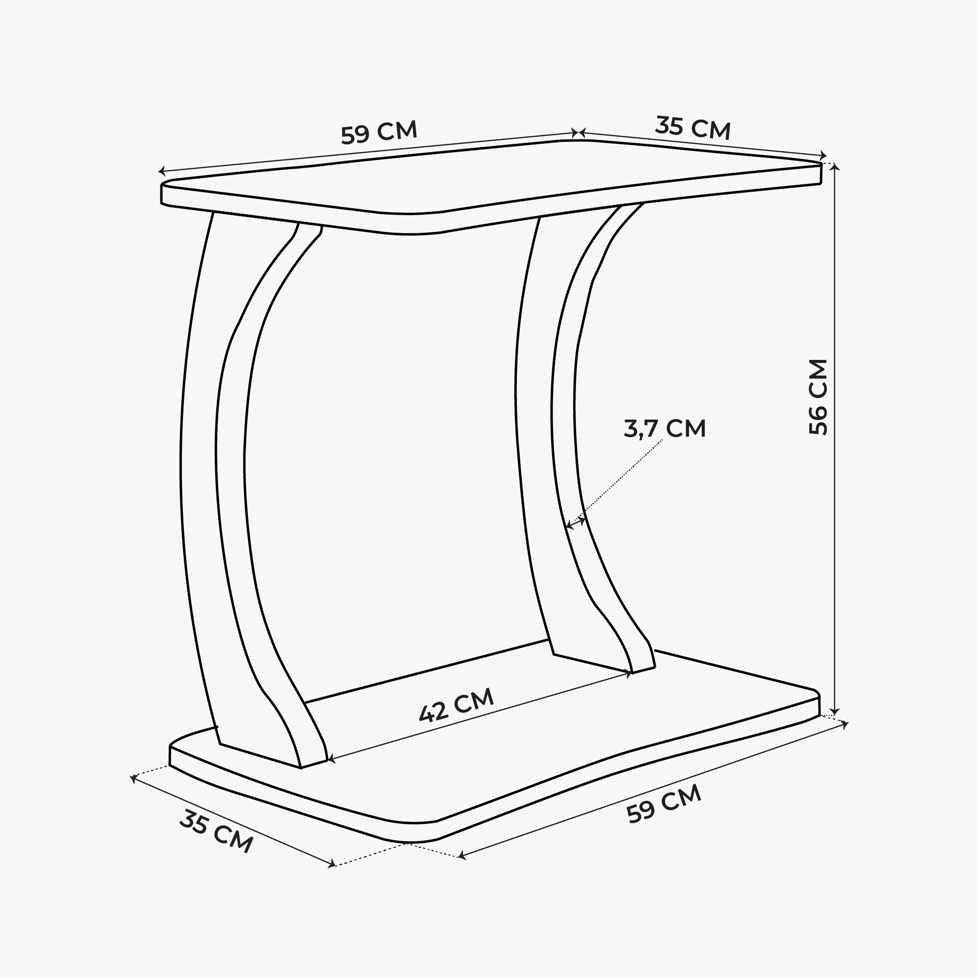 DESK Çift Ayaklı C Tipi Laptop Sehpası