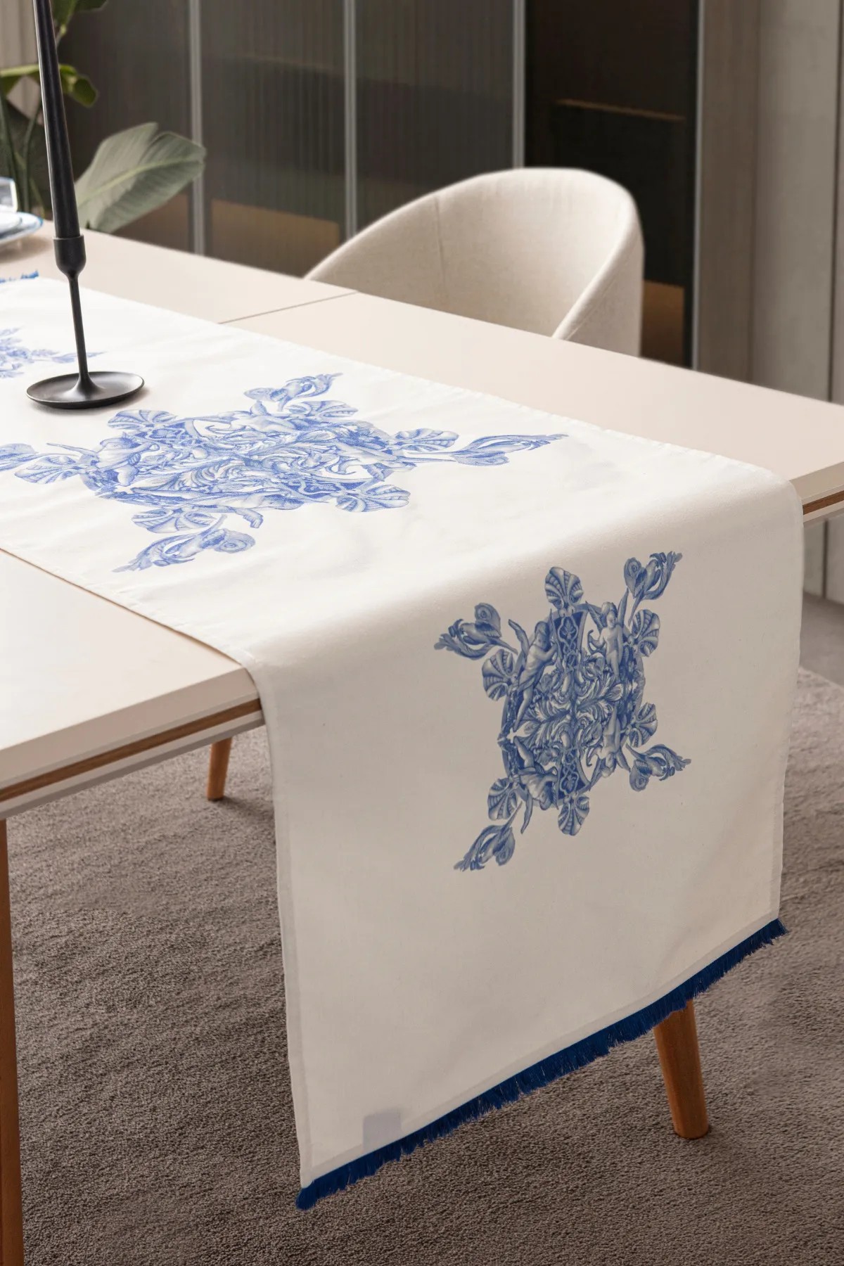 RUNN | Keten Runner | Amerikan Servis | Duck Keten Premium Serisi - Azure Blue Premium