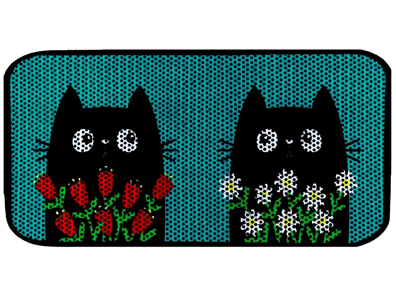 RİGA Baskılı XL Kedi Kumu Paspası | Elekli Kedi Tuvalet Önü Paspası | Renkli Kedi Paspası - GreenLove