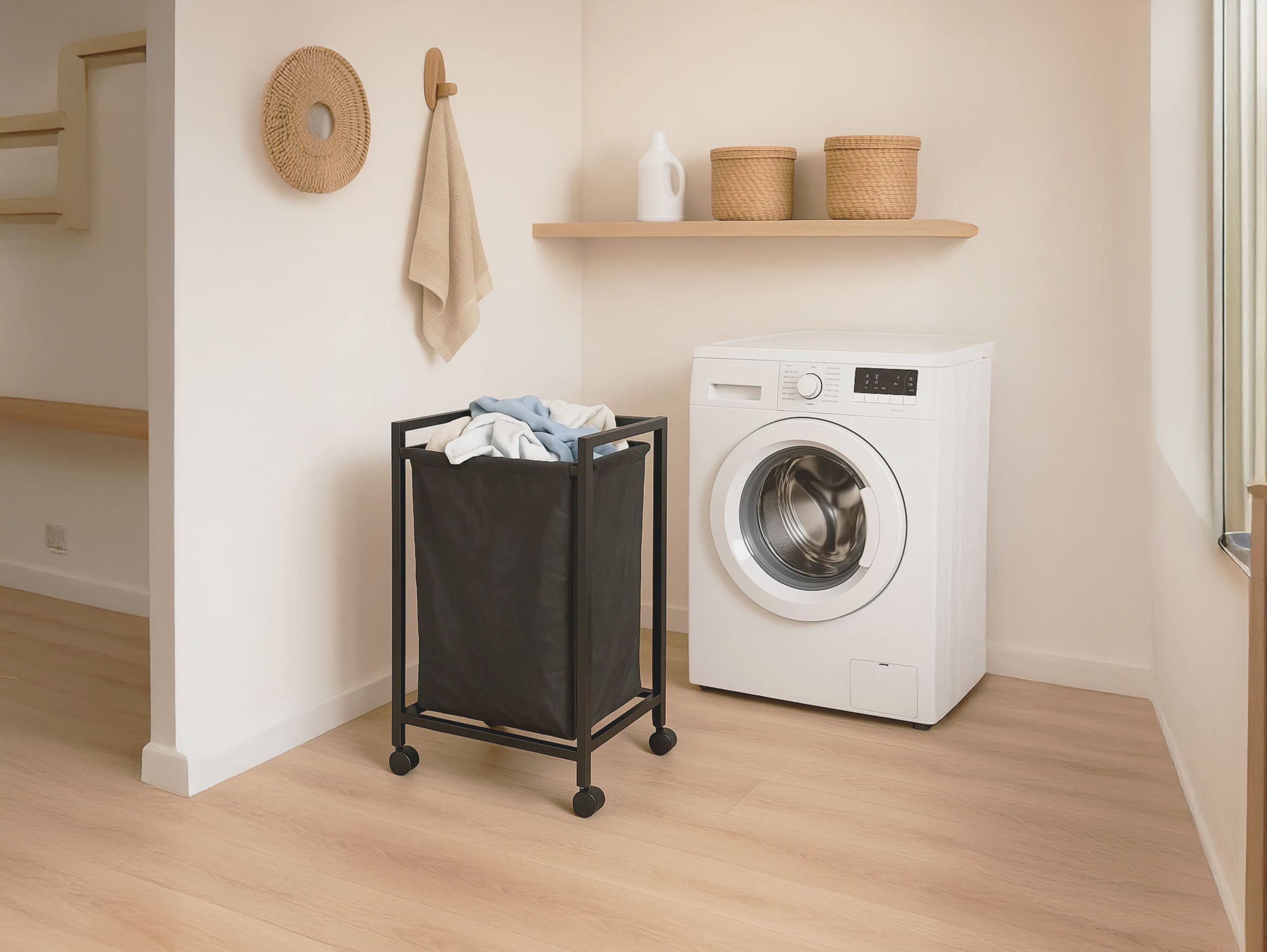 SEPE 75 Litre Çamaşır Sepeti | Oyuncak Sepeti | Tekerlekli Metal Sepet