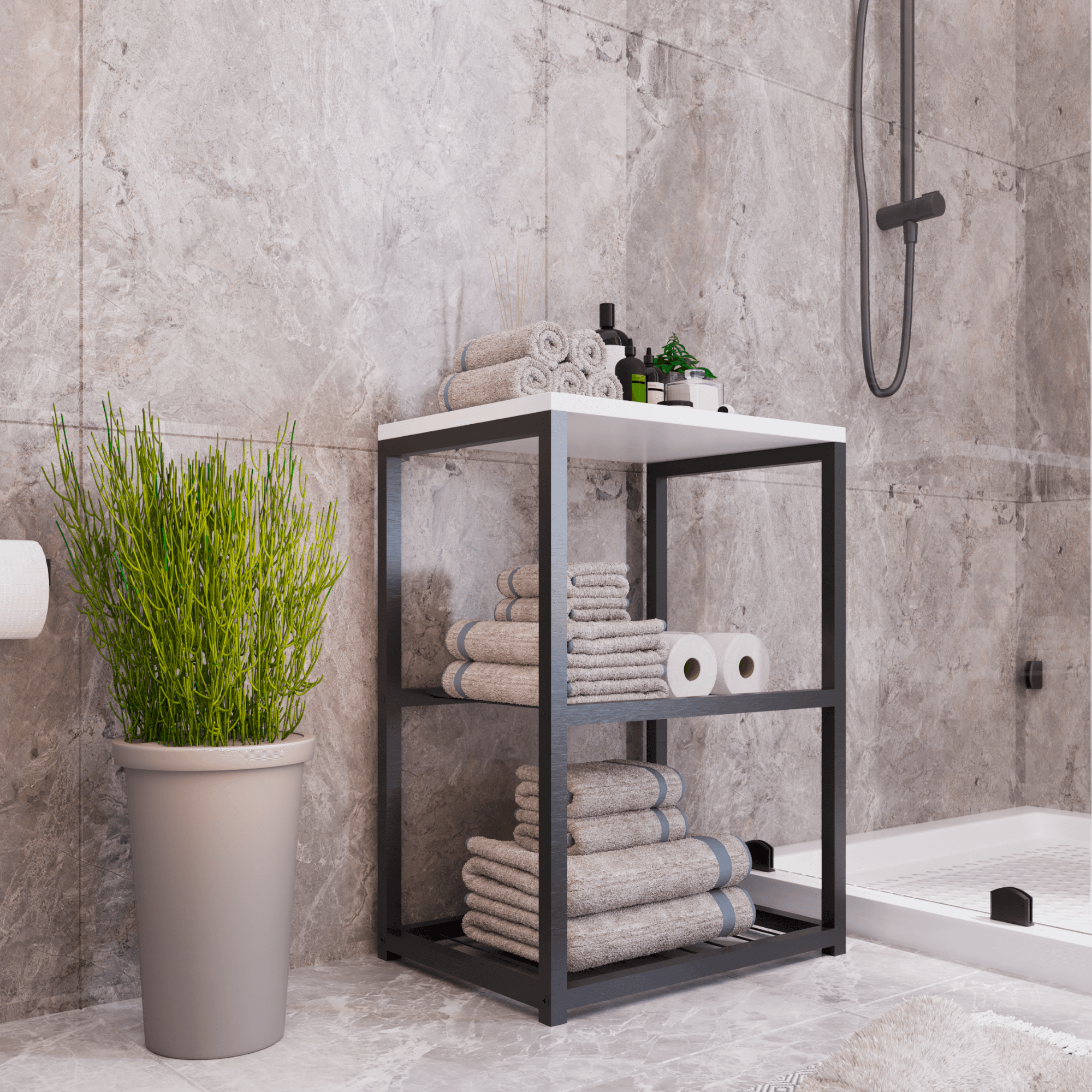BRAFF Banyo Rafı Organizer Tel Raflı - Beyaz