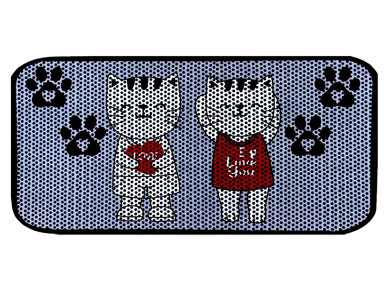 RİGA Baskılı XL Kedi Kumu Paspası | Elekli Kedi Tuvalet Önü Paspası | Renkli Kedi Paspası - PawLove