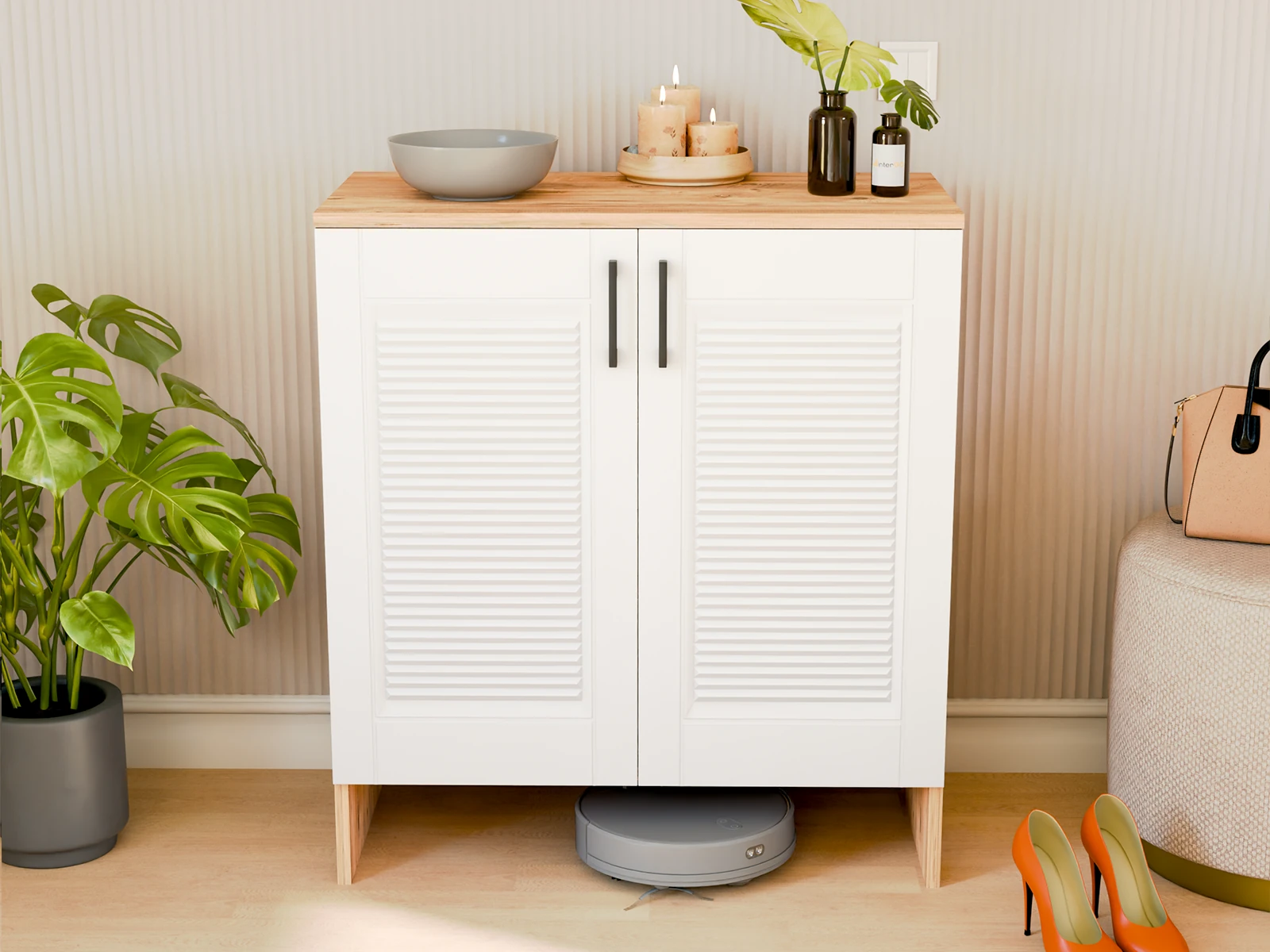 RETRO Çok Amaçlı Dolap | MDF Çift Kapak | Ayakkabılık, Kiler Dolabı, Mutfak Dolabı