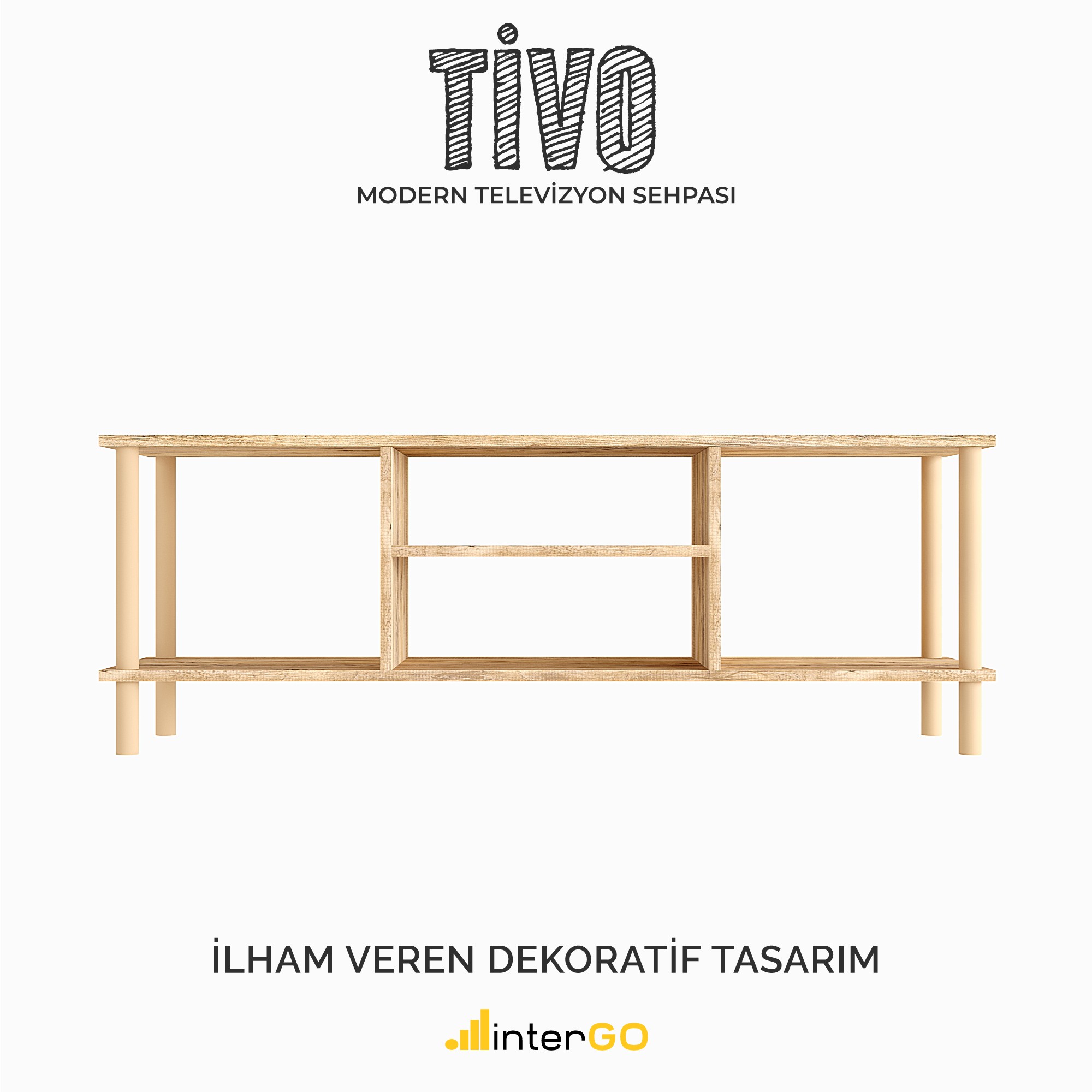 TİVO | Modern Televizyon Sehpası | Raflı