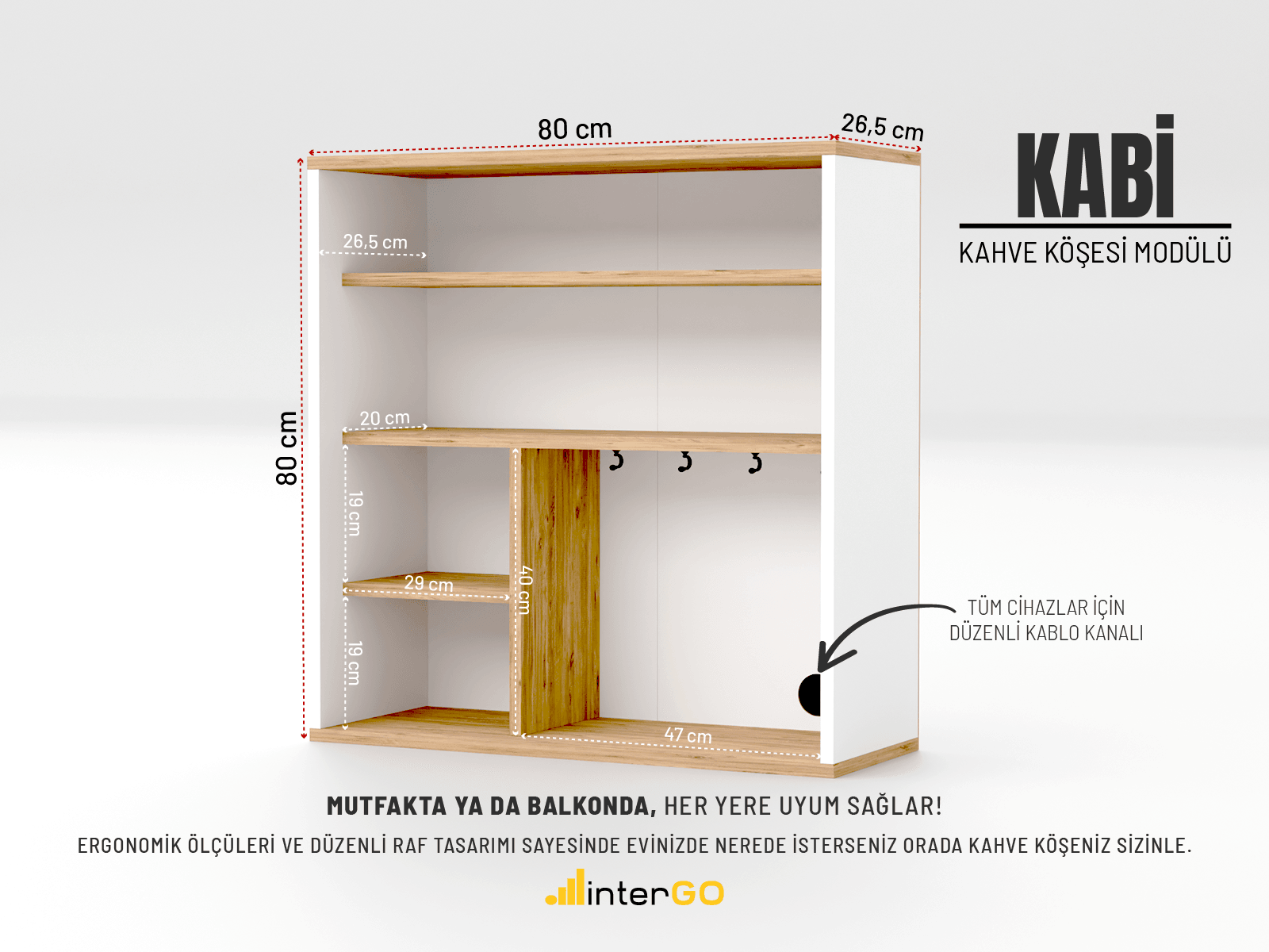KABİ Kahve Modülü | Bağımsız Raflı Kahve Köşesi