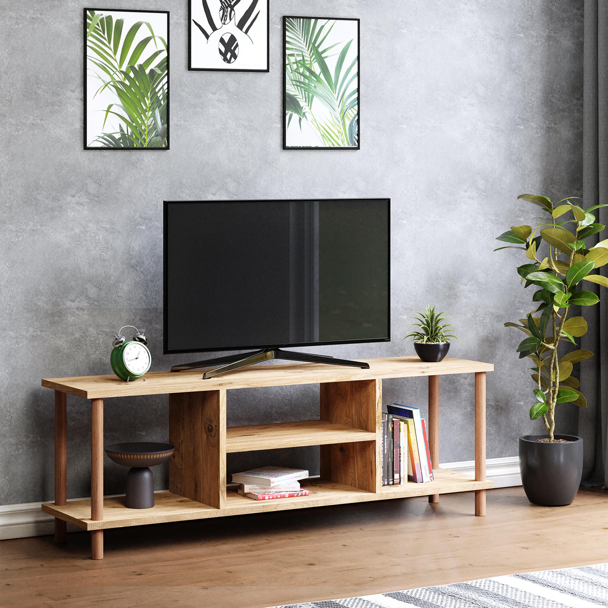 TİVO | Modern Televizyon Sehpası | Raflı - Atlantik Çam