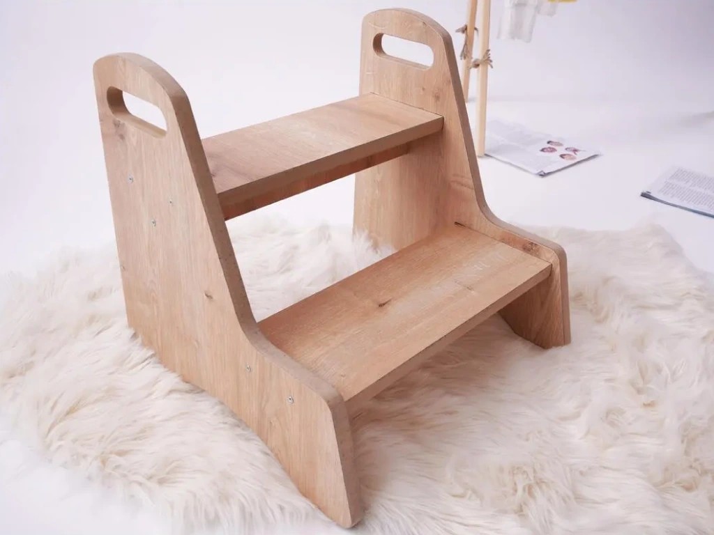 MERDİ | Ahşap Basamak - Tabure | Montessori Felsefesi | Çocuk Banyo Wc Lavabo Merdiven Yükseltici Eğitici