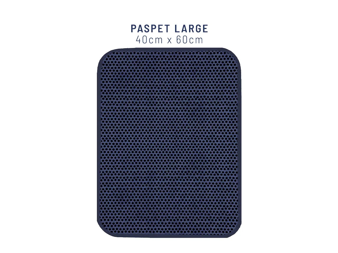 PASPET Gri Kedi Kumu Paspası | Elekli Kedi Tuvalet Önü Paspası | Düz Gri Kedi Paspası - L - 40cm x 60cm