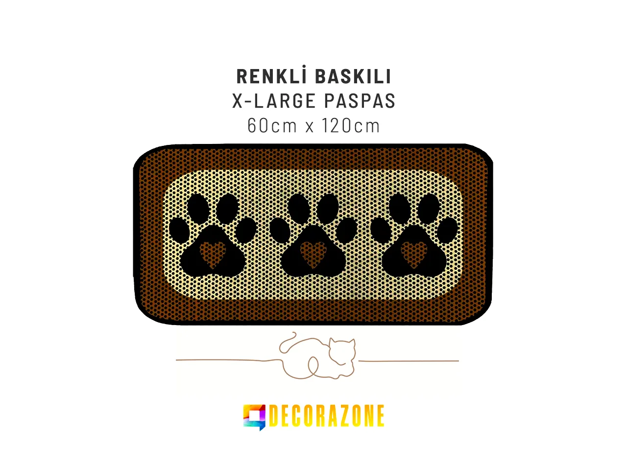 RİGA Baskılı XL Kedi Kumu Paspası | Elekli Kedi Tuvalet Önü Paspası | Renkli Kedi Paspası - PawGold