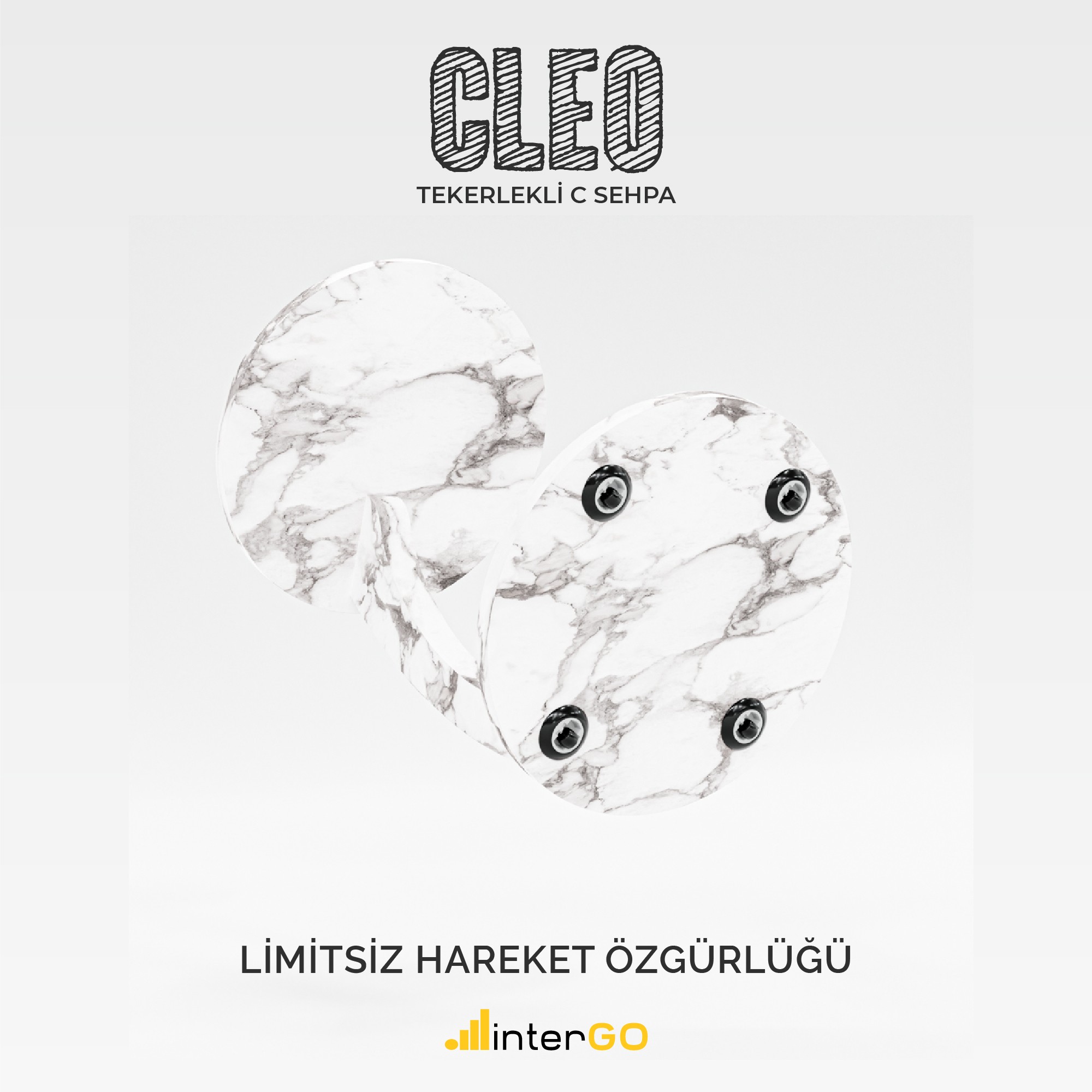 CLEO - Tekerlekli C Yan Sehpa - Efes
