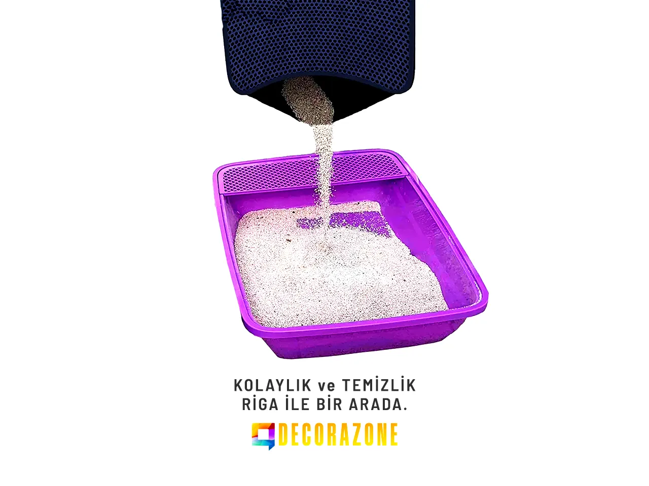RİGA Baskılı XL Kedi Kumu Paspası | Elekli Kedi Tuvalet Önü Paspası | Renkli Kedi Paspası - BlueLove