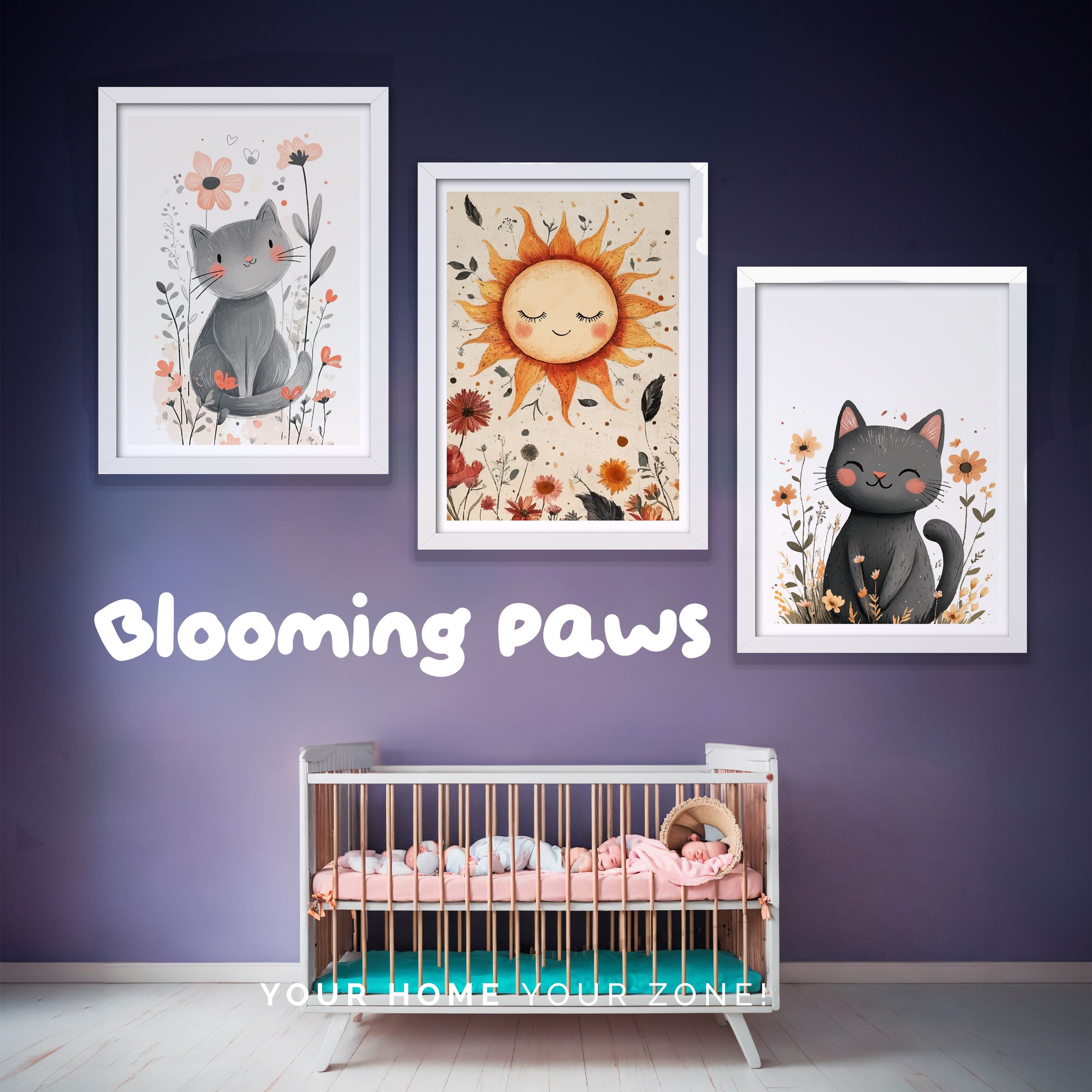 BLOOMİNG PAWS | MDF Tablo - Duvar Tablosu