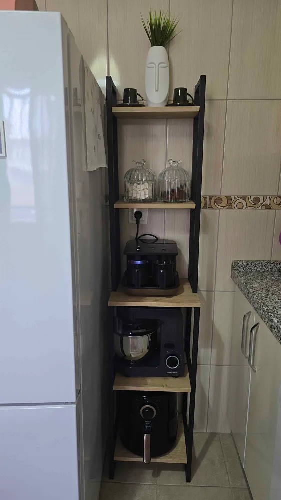 ORGO | 5 Raflı Banyo Düzenleyici | Metal Mutfak Rafı | Çok Amaçlı Organizer - Çam