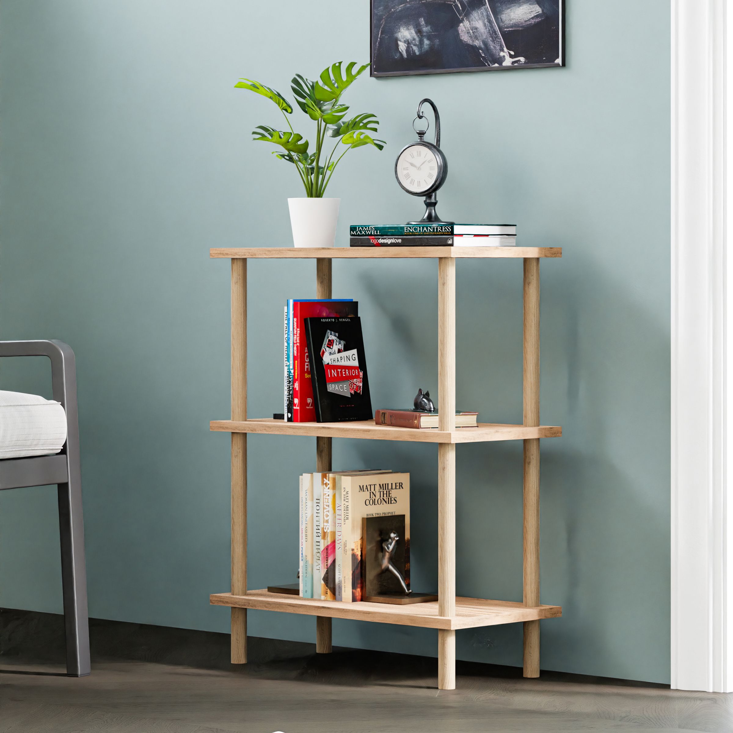 BUKİ | Minimal Kitaplık | 3 Raflı - Organizer