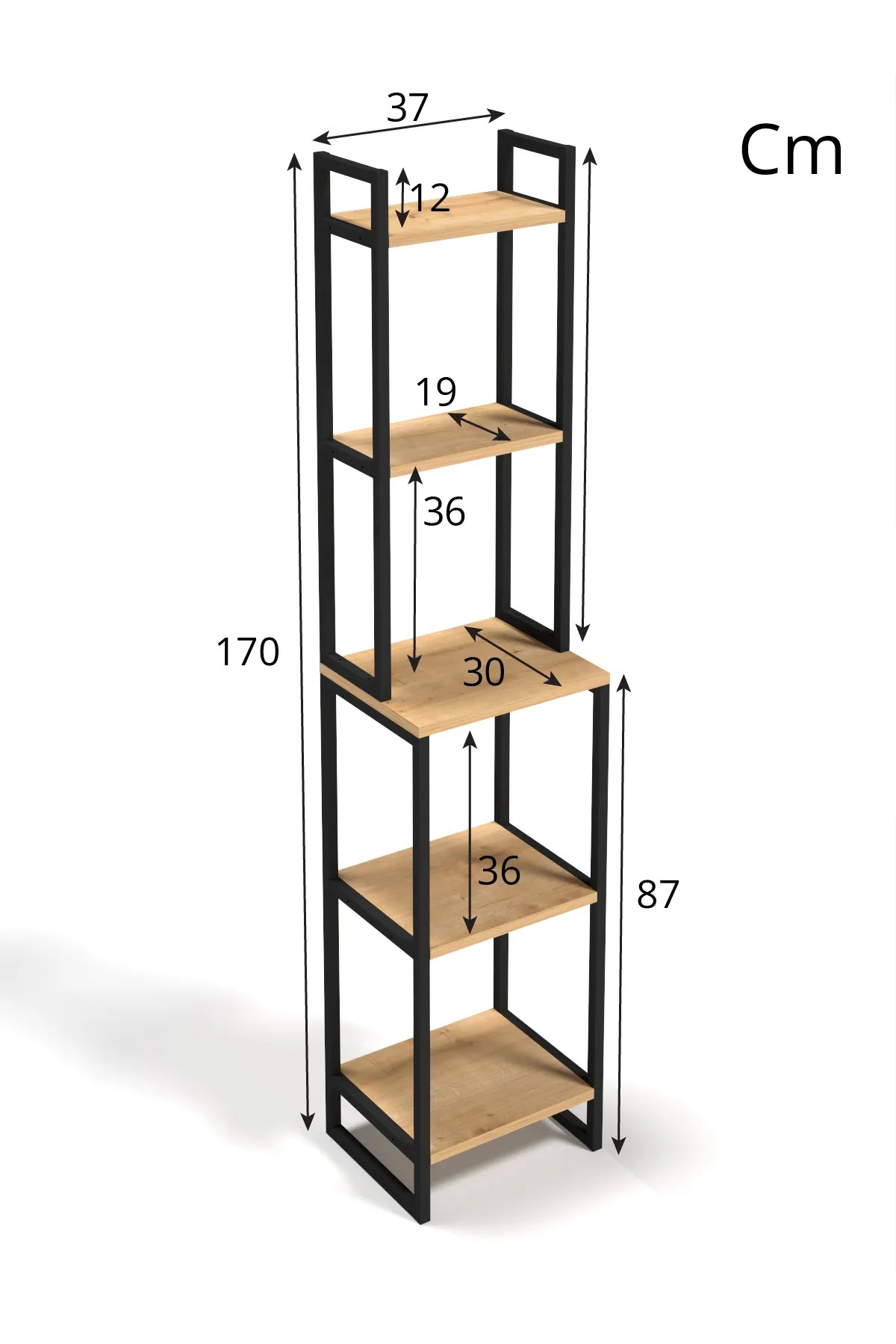 ORGO | 5 Raflı Banyo Düzenleyici | Metal Mutfak Rafı | Çok Amaçlı Organizer - Çam