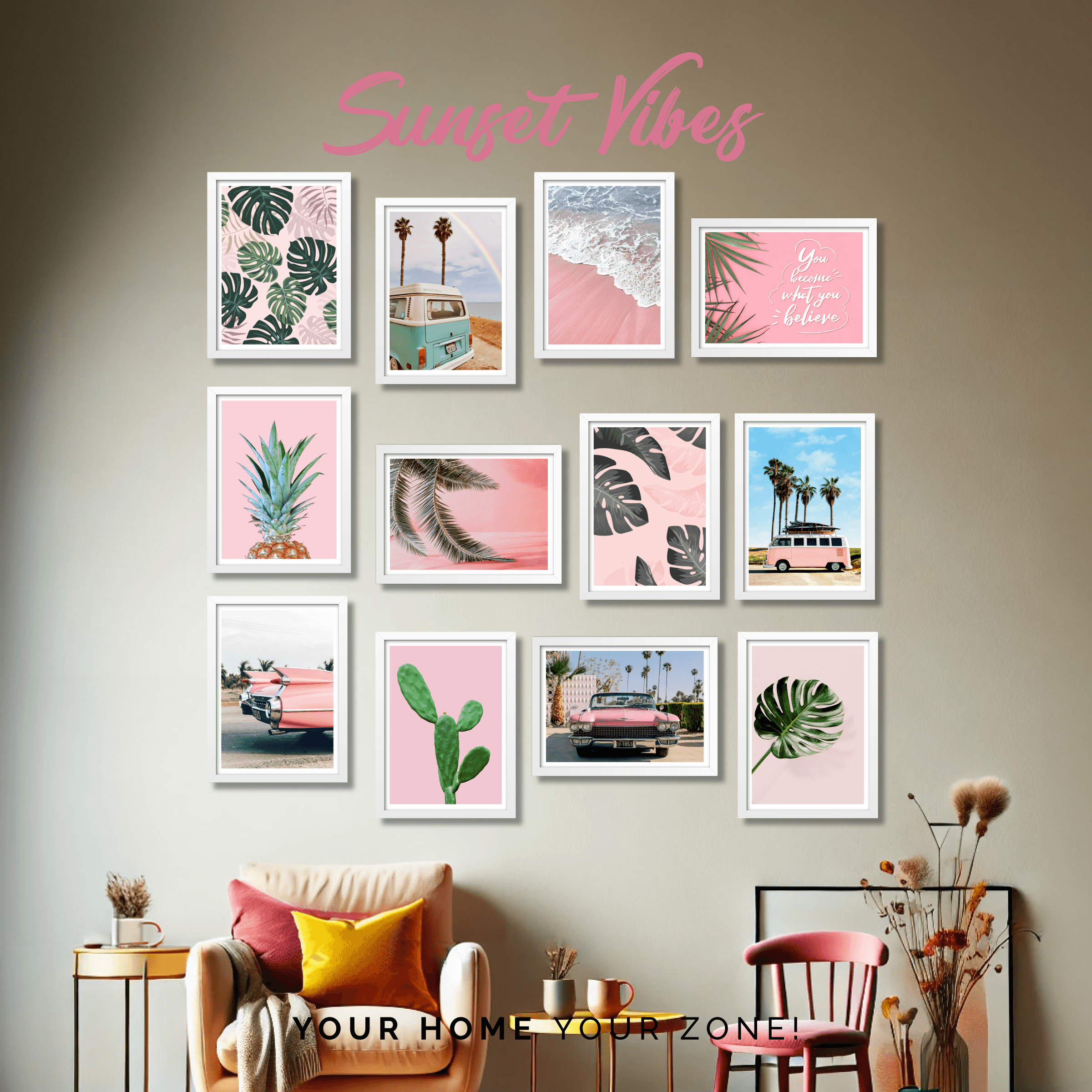 SUNSET VİBES | MDF Tablo - Duvar Tablosu