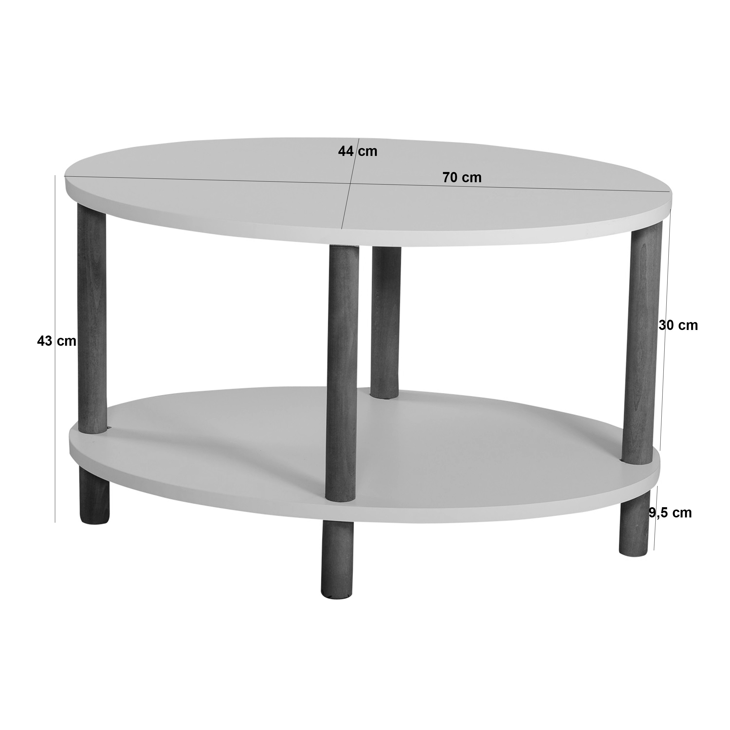 MİLA Oval Orta Sehpa | 2 Raflı Orta Sehpa - Syh.Mermer