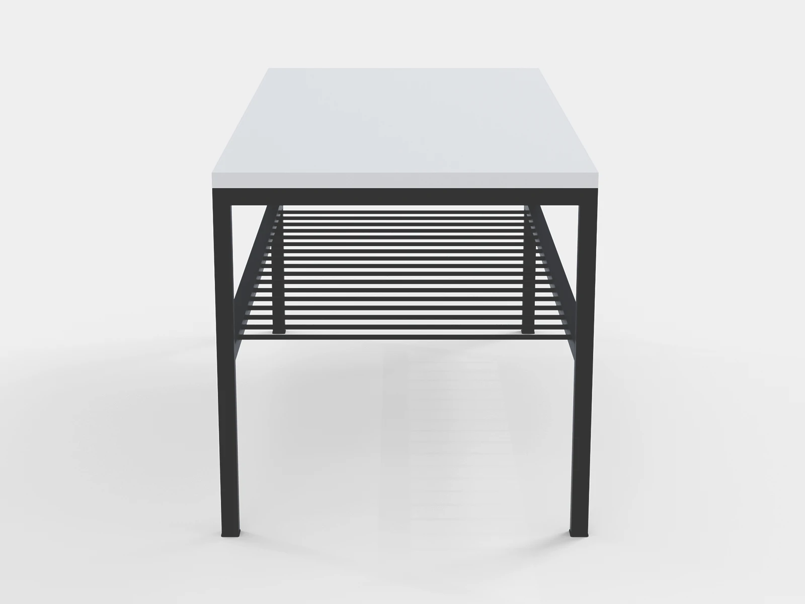 OMVO Metal Orta Sehpa | 2 Raflı Orta Sehpa - Beyaz