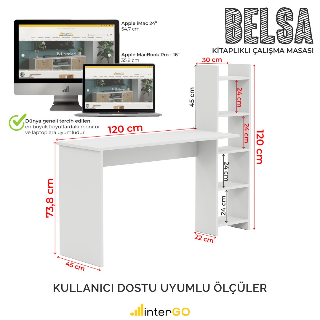 BELSA Kitaplık ve Çalışma Masası | Bilgisayar Masası