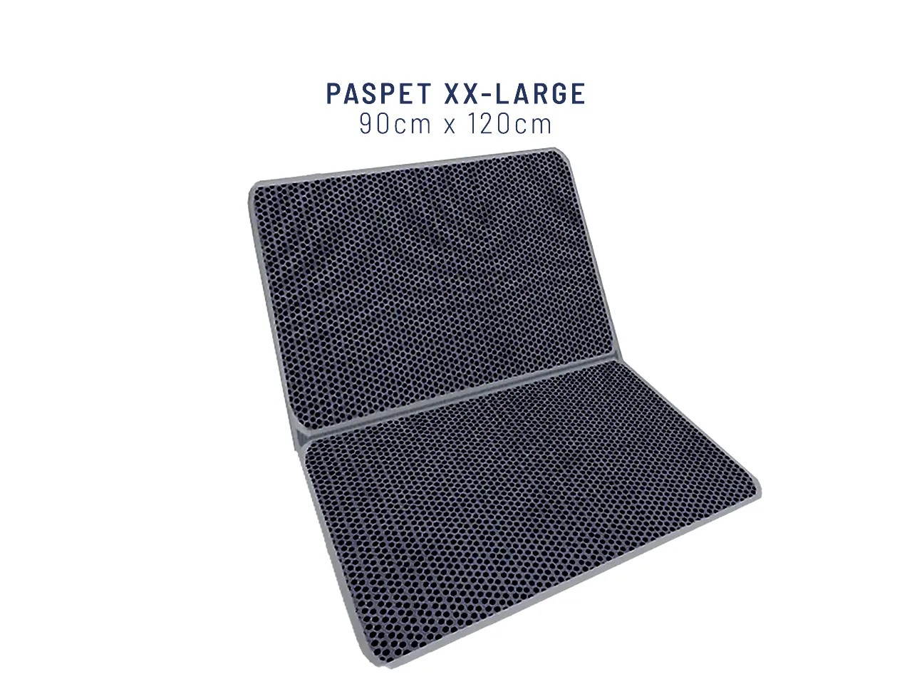 PASPET Gri Kedi Kumu Paspası | Elekli Kedi Tuvalet Önü Paspası | Düz Gri Kedi Paspası - XXL - 60cm x 120cm