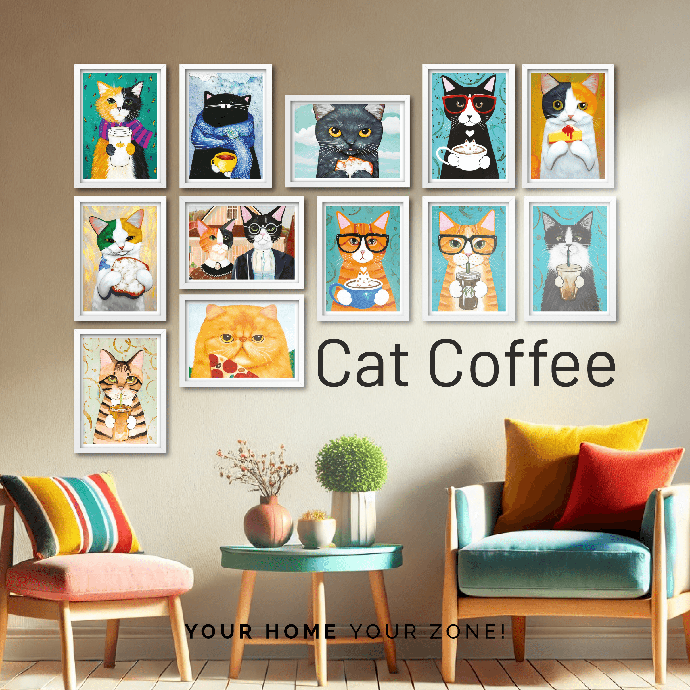CAT COFFEE | MDF Tablo - Duvar Tablosu