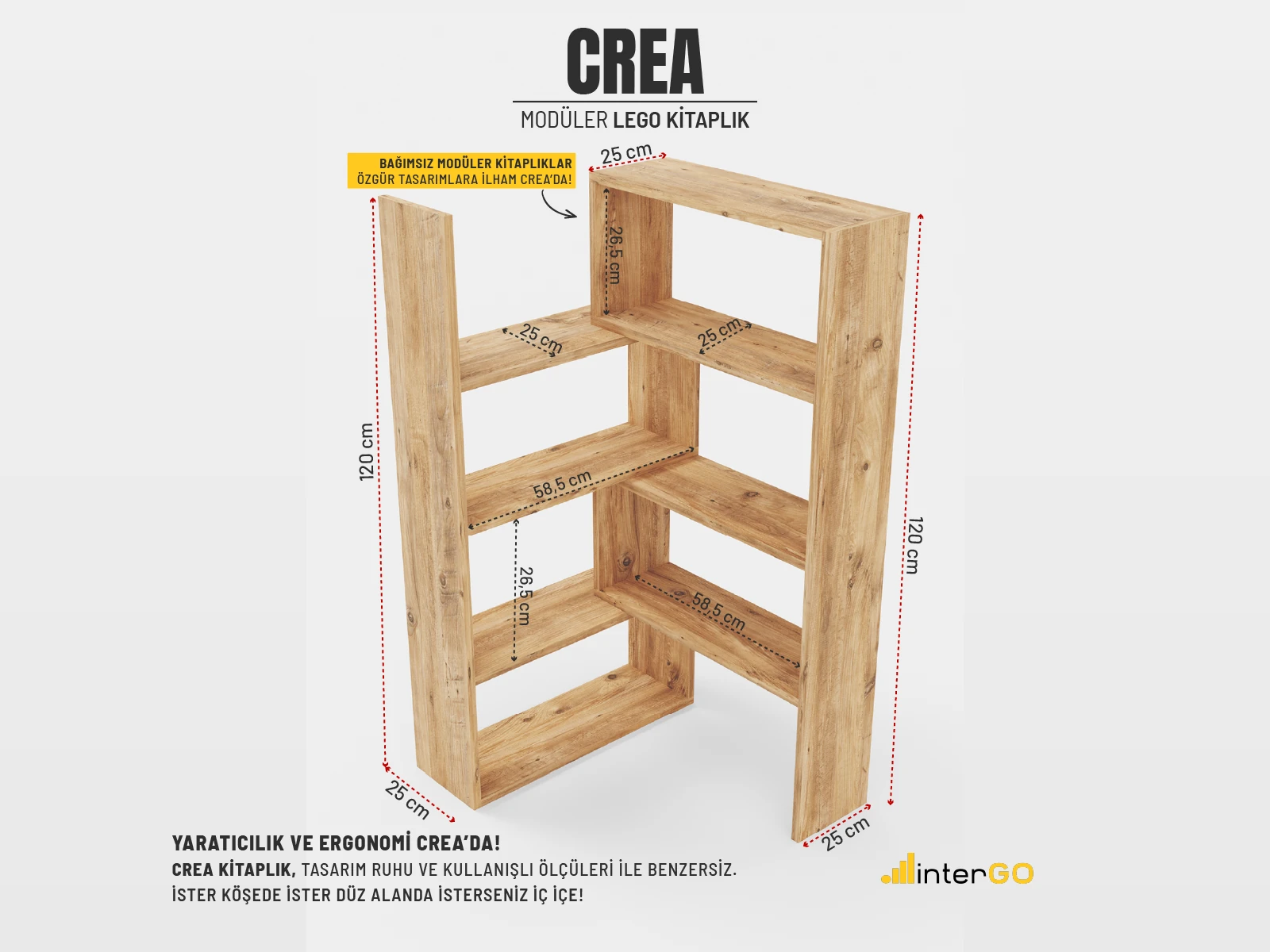 CREA Modüler Lego Kitaplık | Bağımsız Kitaplıklar