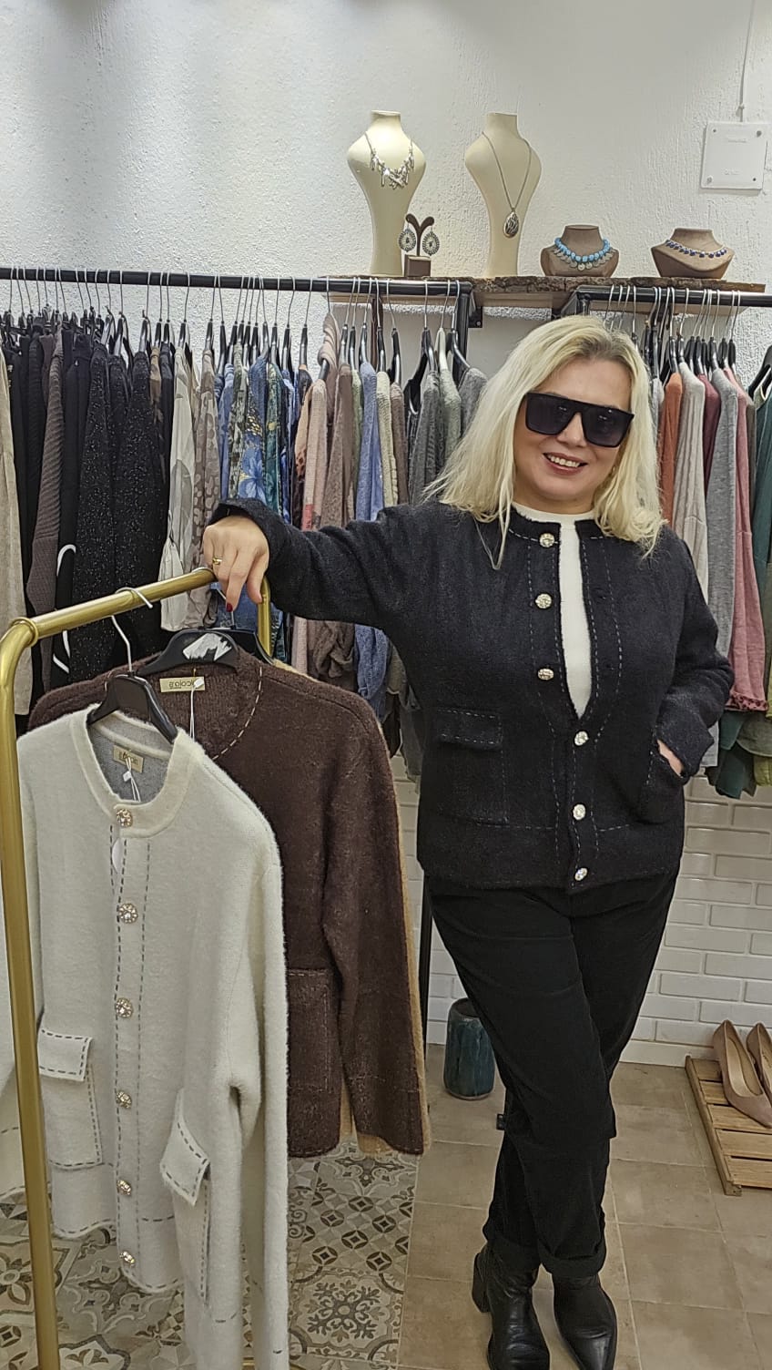 Düğmeli Angora Ceket