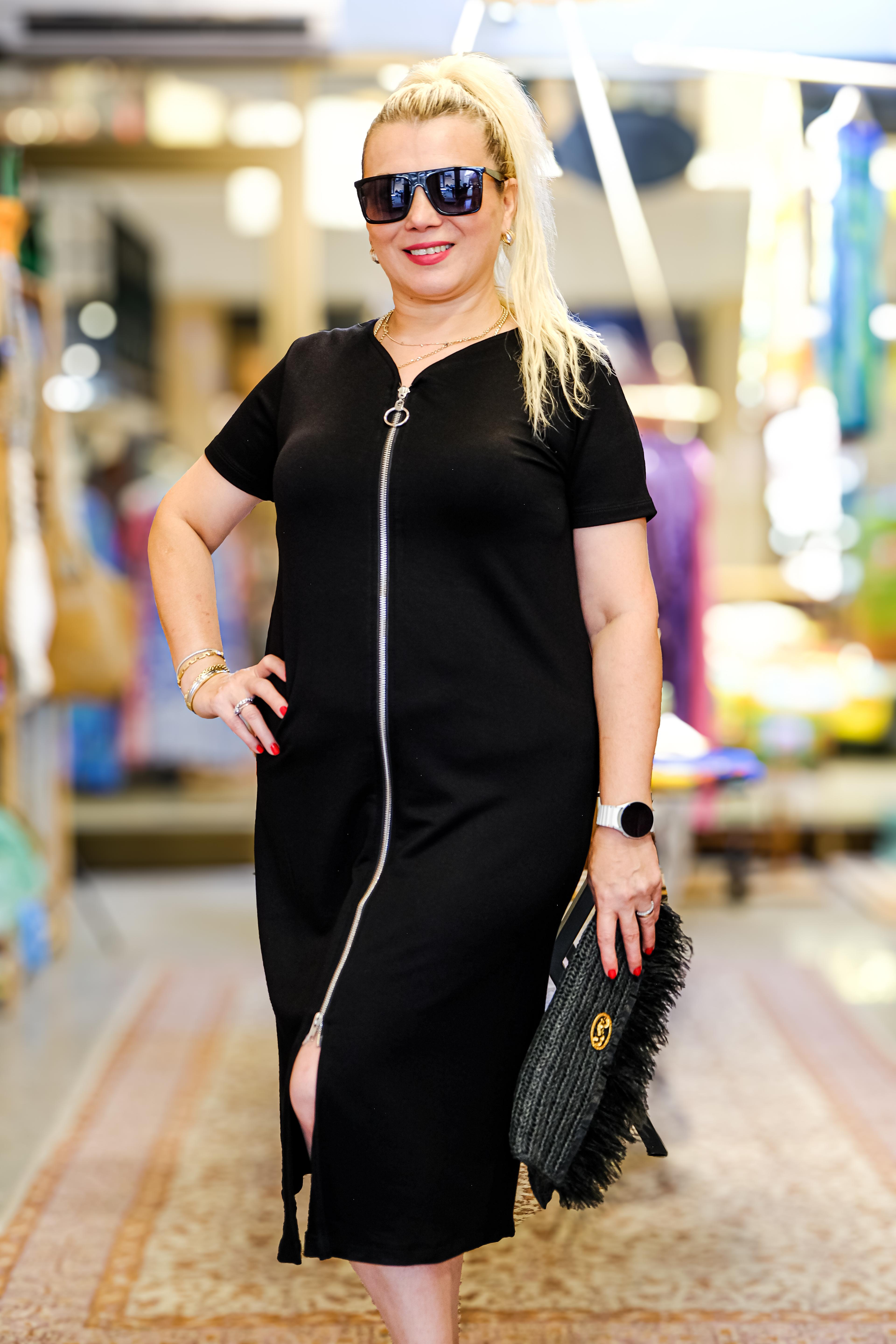 Bambu Kumaş Fermuar Detaylı Elbise – Yazlık ve Günlük Stil / MoonlineConcept