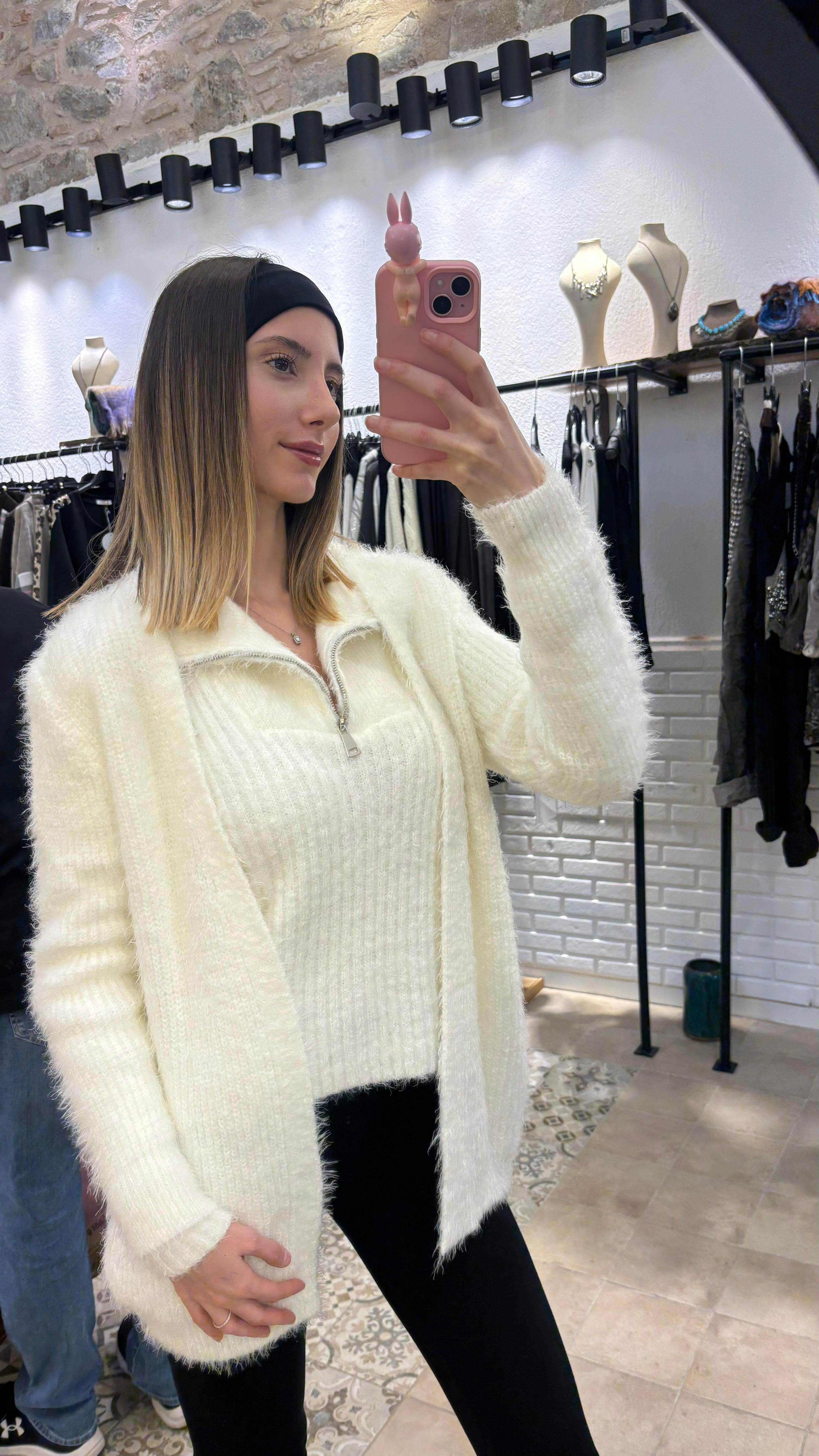 İtalyan Yumoş Yarım Fermuarlı Kazak ve Ceket Takım