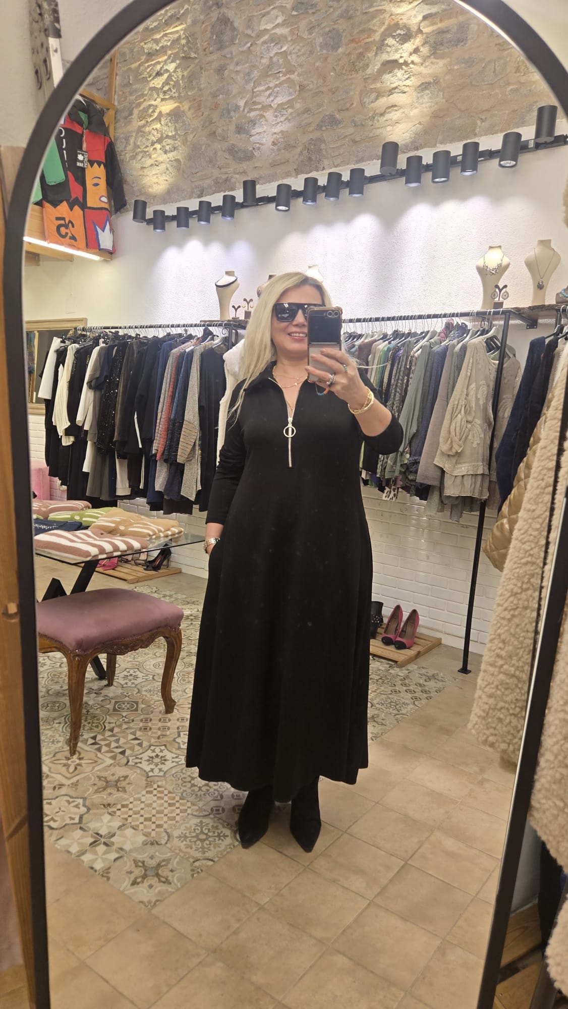 Fermuar Detaylı Elbise