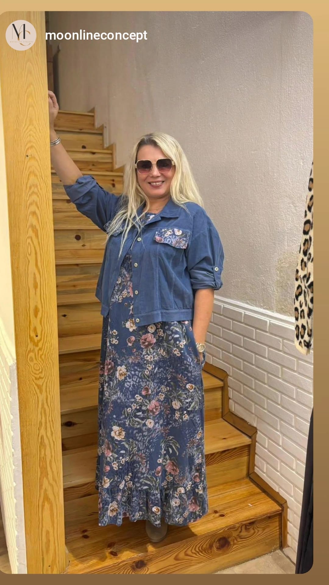 İtalyan fitilli kadife çiçekli elbise ve ceket takımı