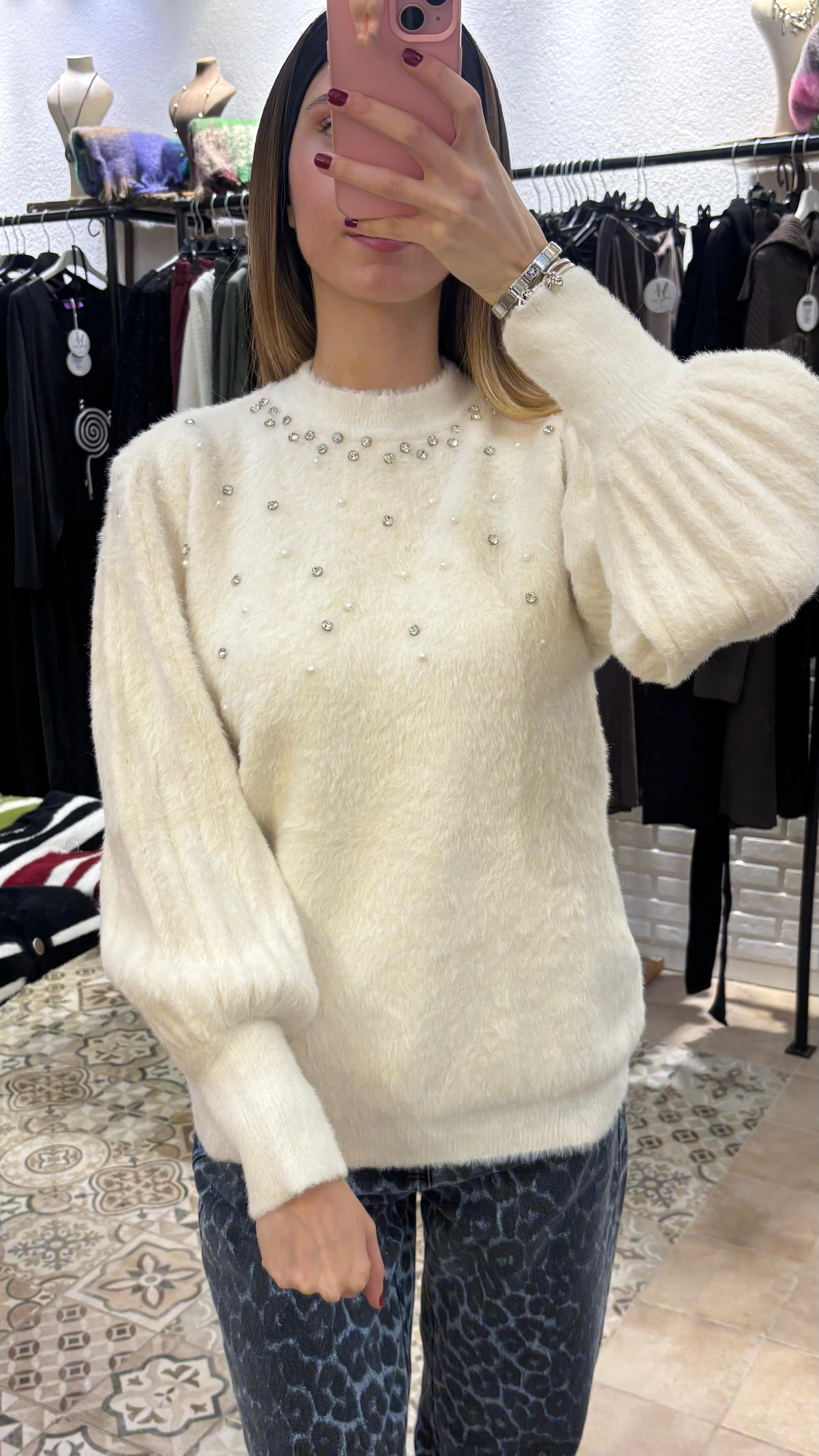 Angora Taş Detaylı Kazak