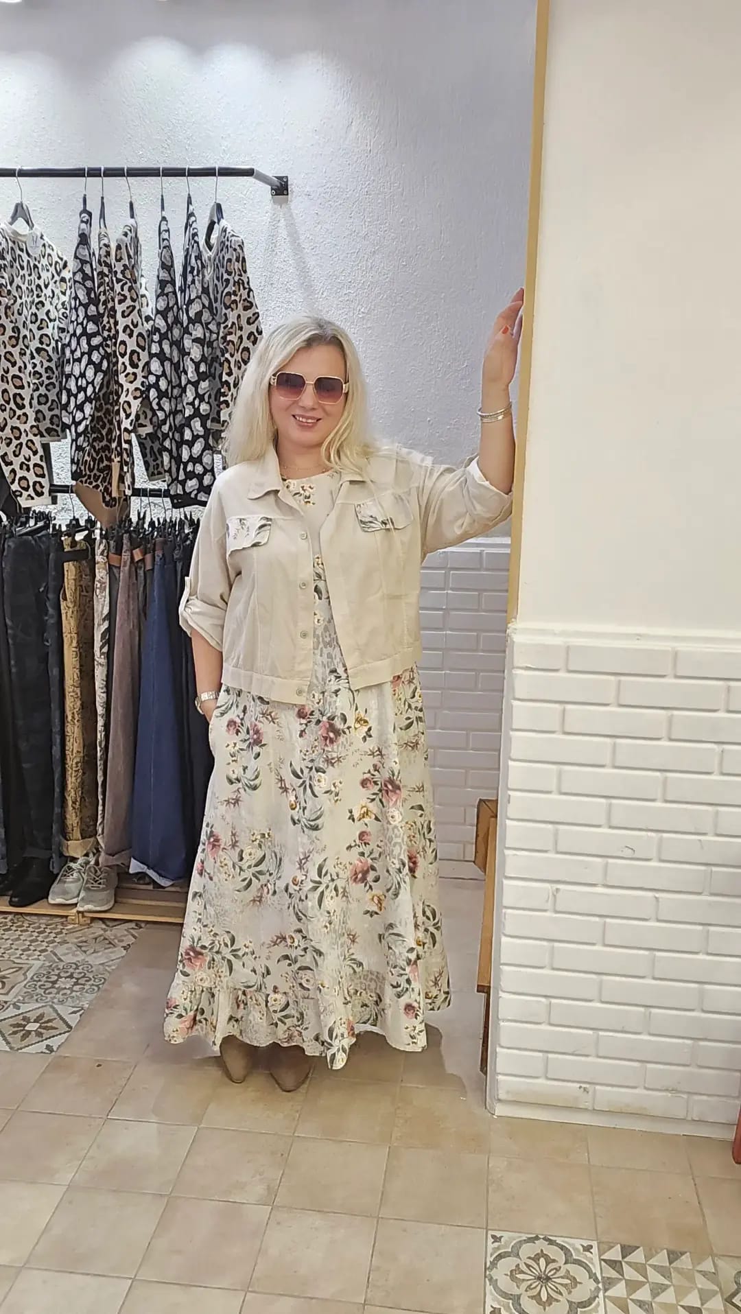 İtalyan Fitilli Kadife Çiçekli Elbise ve Ceket Takımı