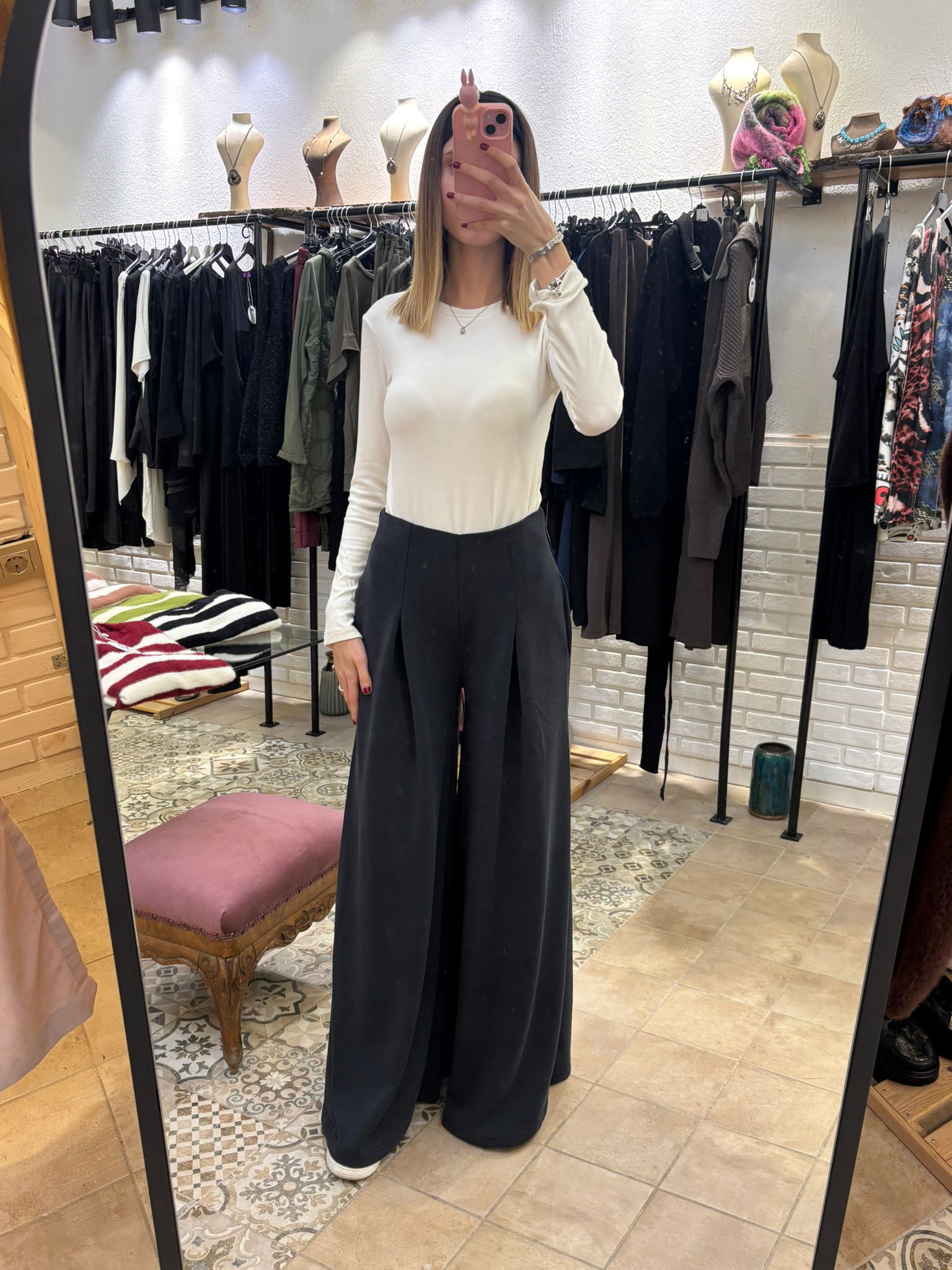 Oysho Kumaş Pile Detay Cepli Pantolon