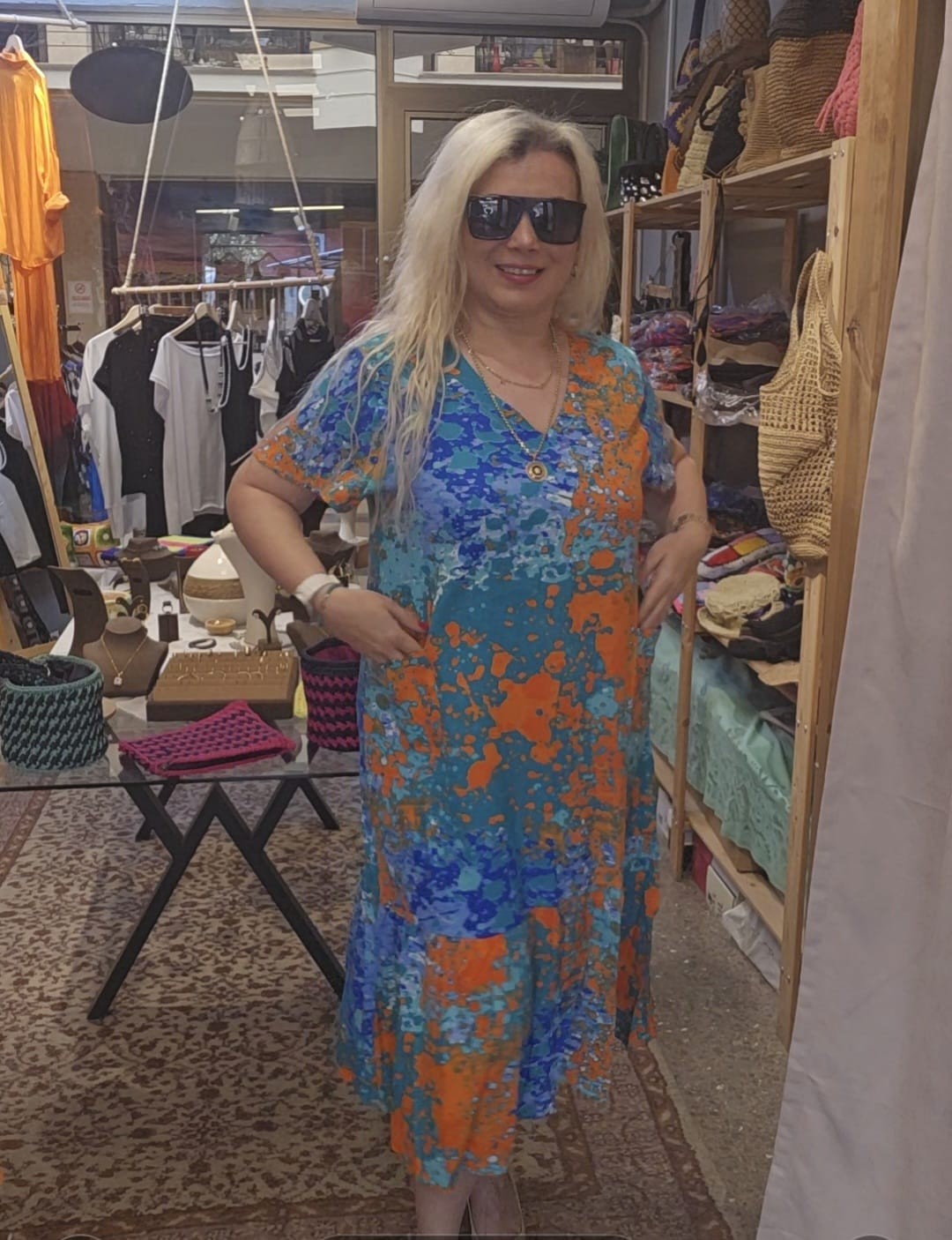 YEŞİL TURUNCU KARIŞIK  DESEN