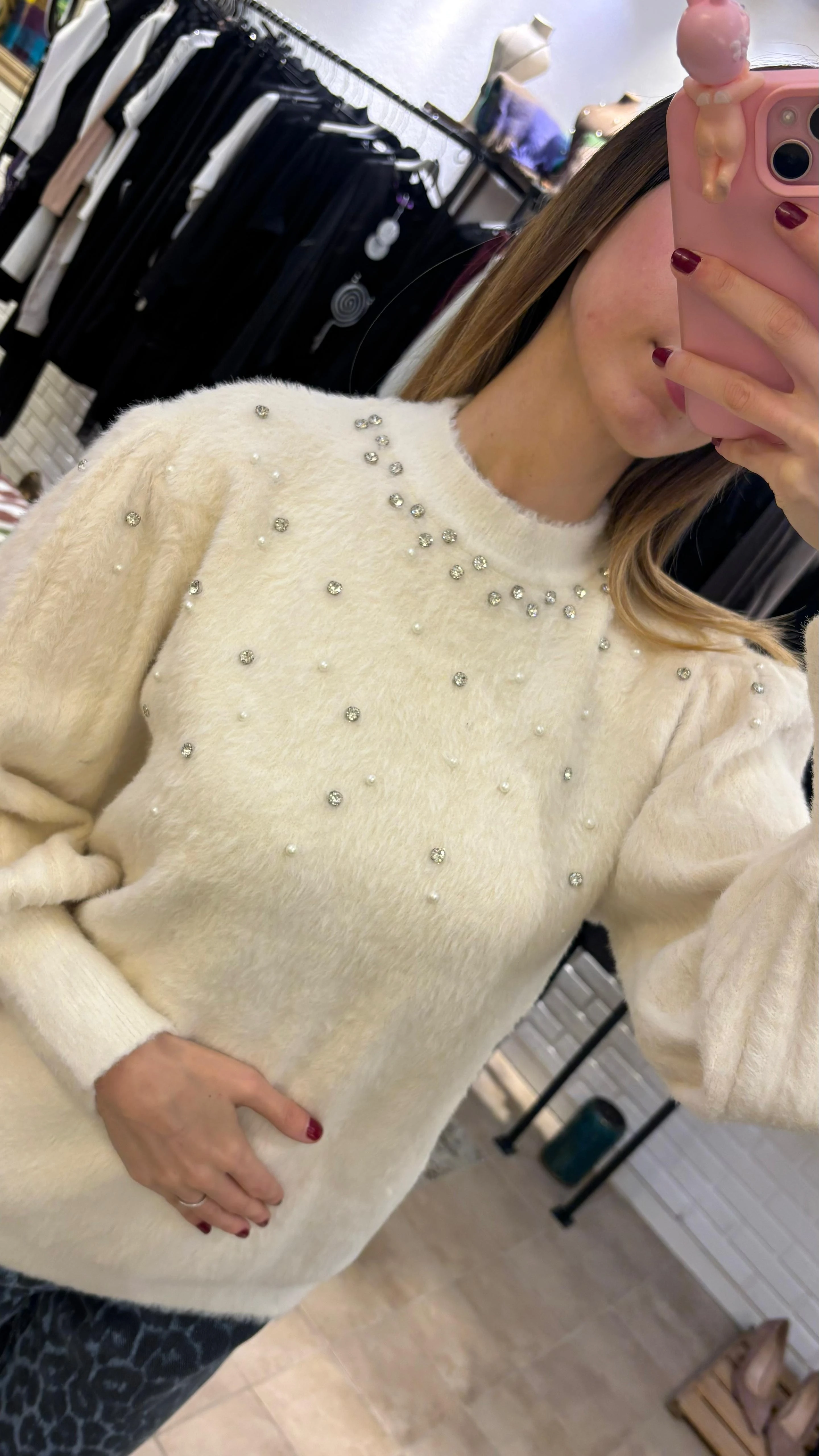 Angora Taş Detaylı Kazak