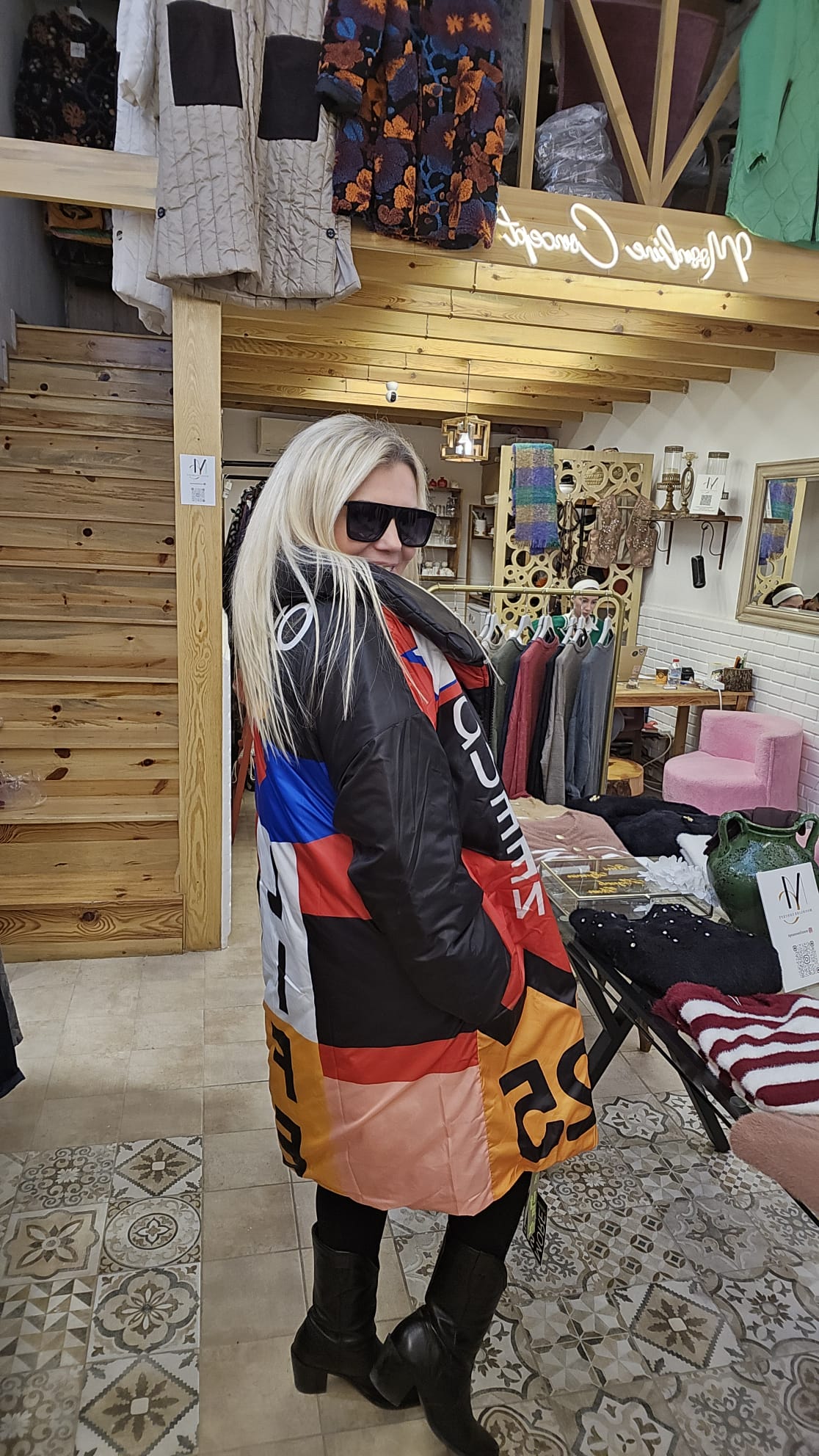 Premium Renkli Uzun Şişme Mont