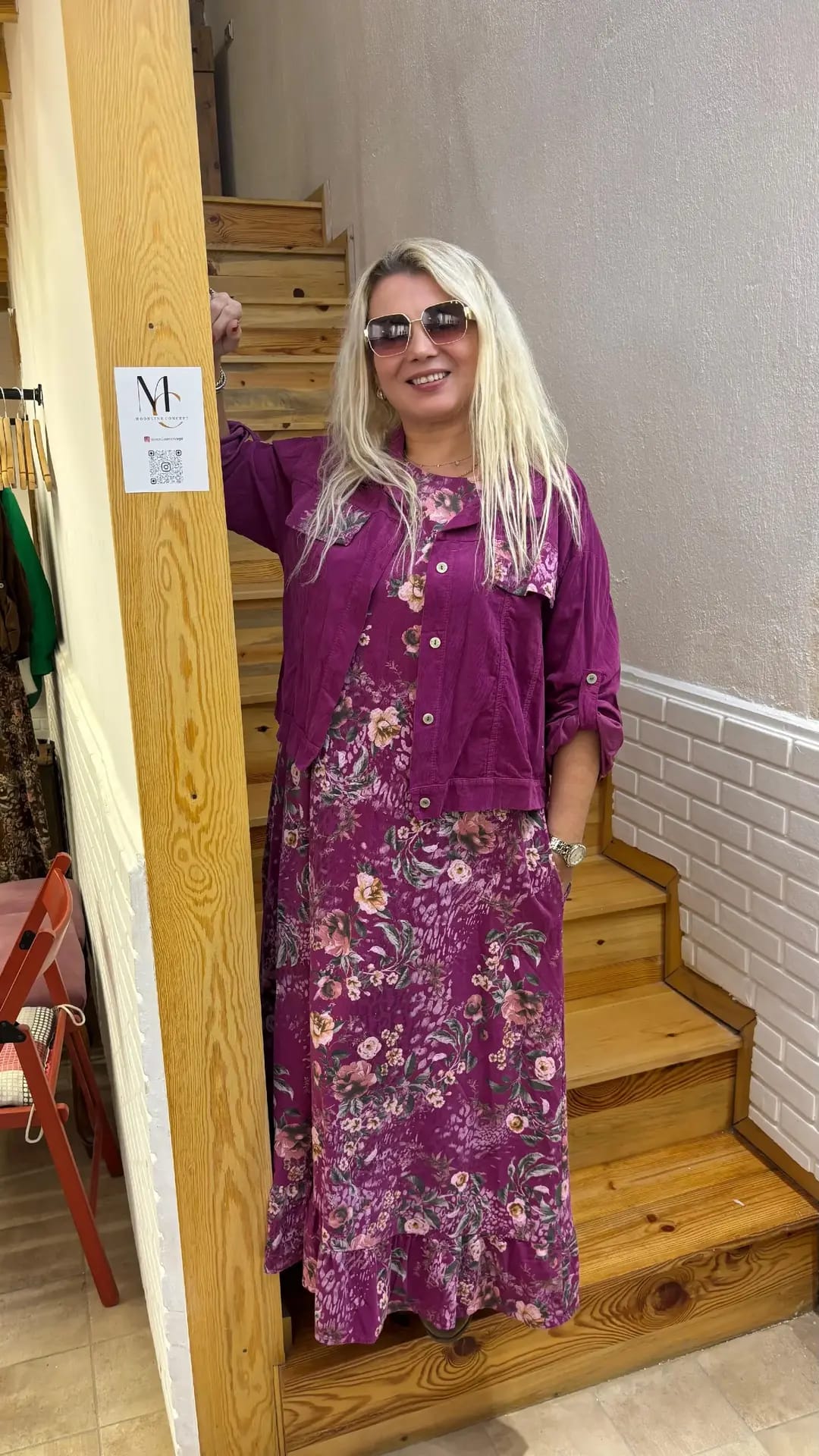 İtalyan Fitilli kadife çiçek elbise ve Ceket Takımı