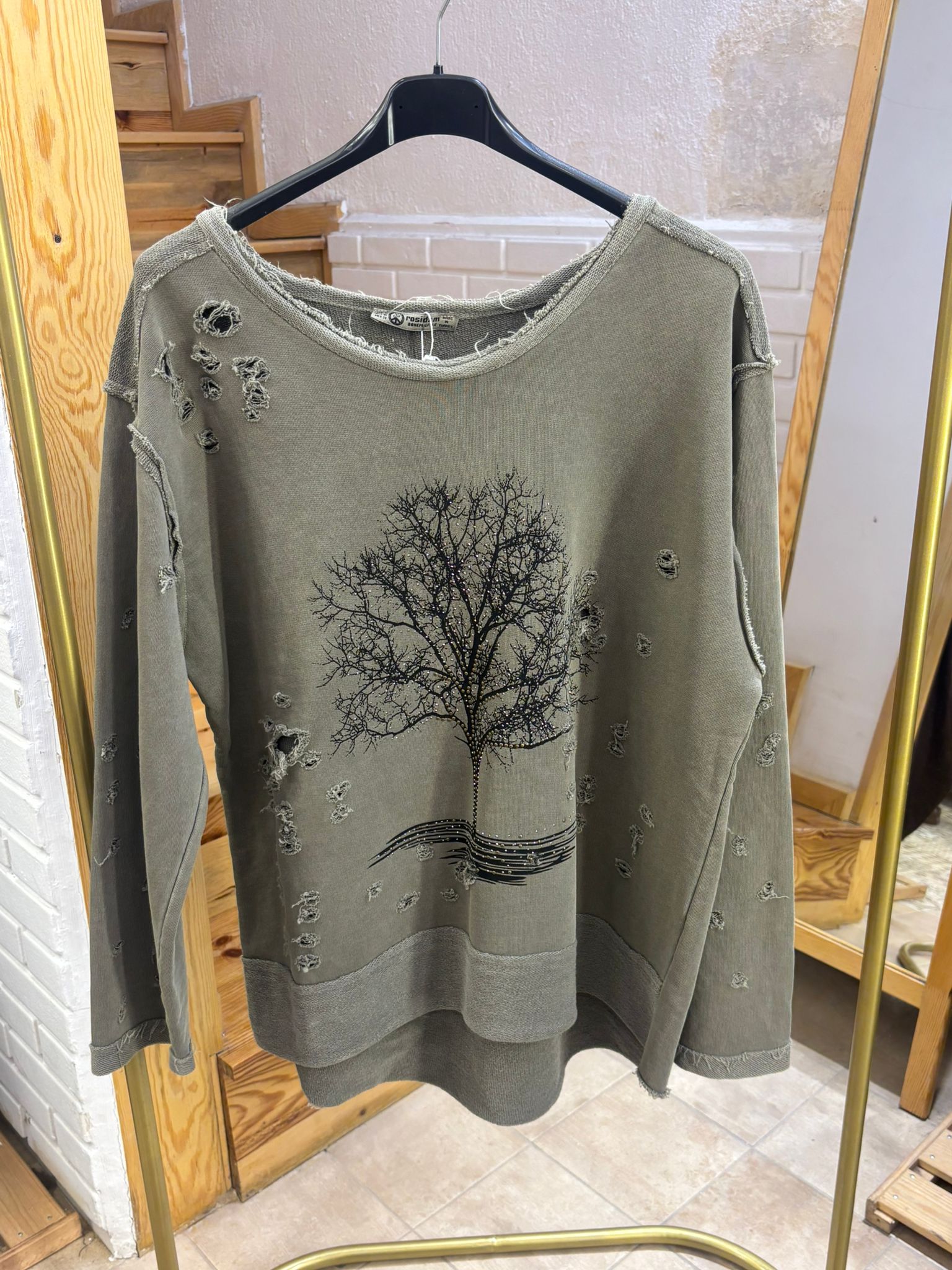Ağaç Motifli Bluz