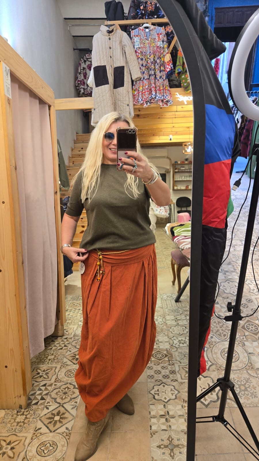 Fitilli Kadife Uzun Etek 