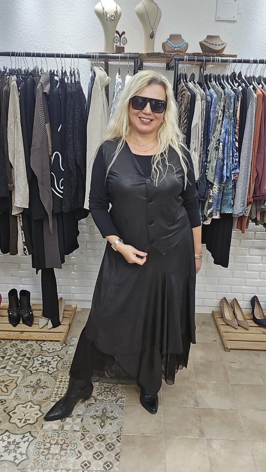 Önden Düğmeli Deri Yelek 