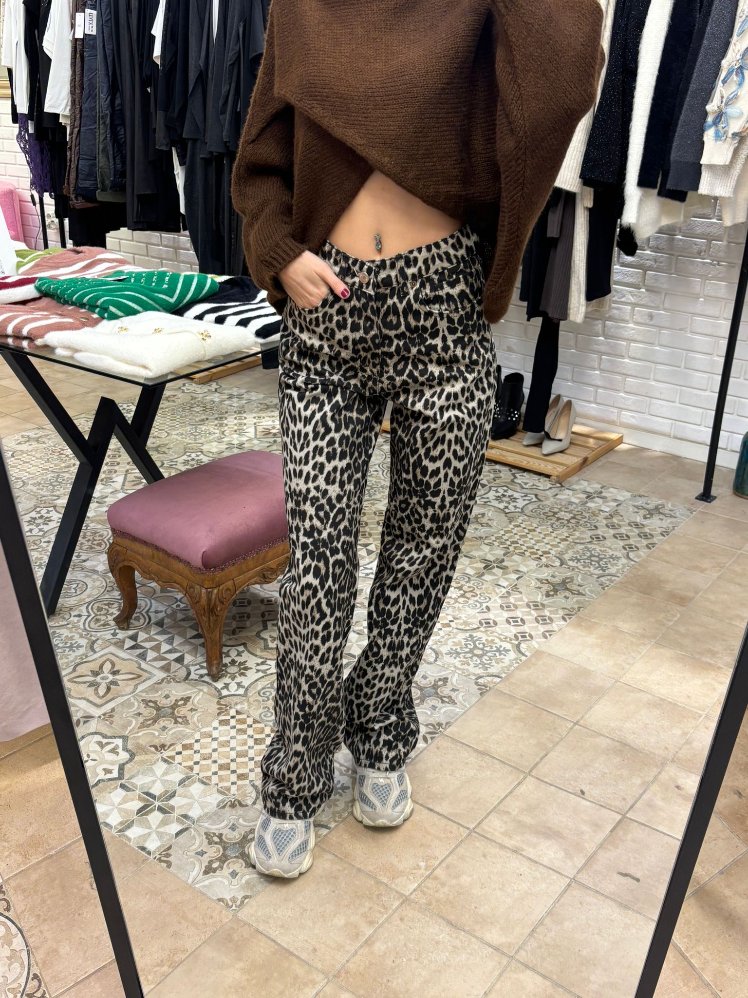 Leopar Desen Pantolon 