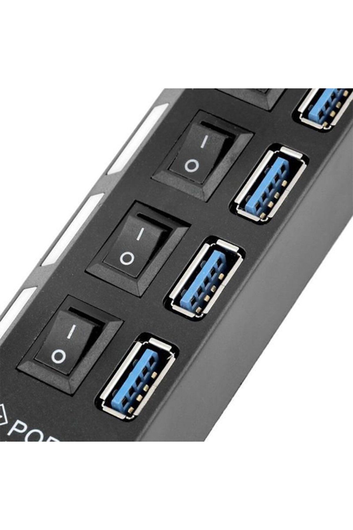 5'li POWERMASTER PM-11365 4 PORT ANAHTARLI USB 3.0 30 CM KABLOLU USB HUB ÇOKLAYICI