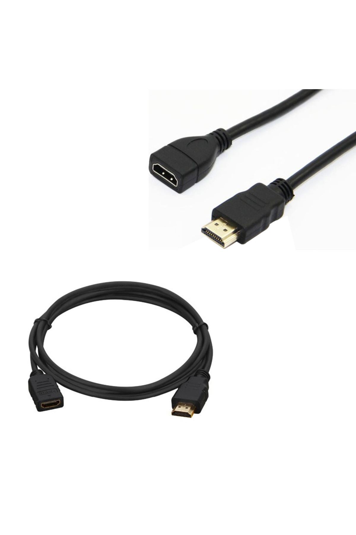 5'li ERKEK DİŞİ GOLD UÇLU 25 CM UZATMA HDMI KABLO (MİNİ HD REC. İÇİN)