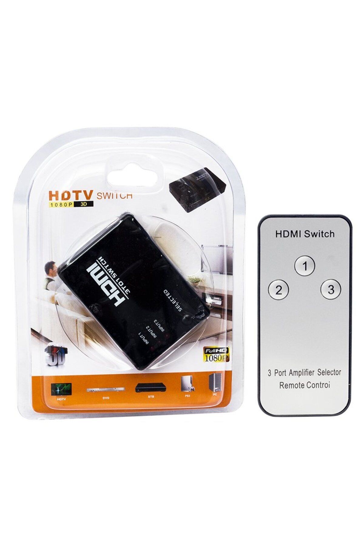 PM-6853 3 GİRİŞ 1 ÇIKIŞ HDMI SWITCHER TOPLAYICI KUMANDALI ADAPTÖRSÜZ