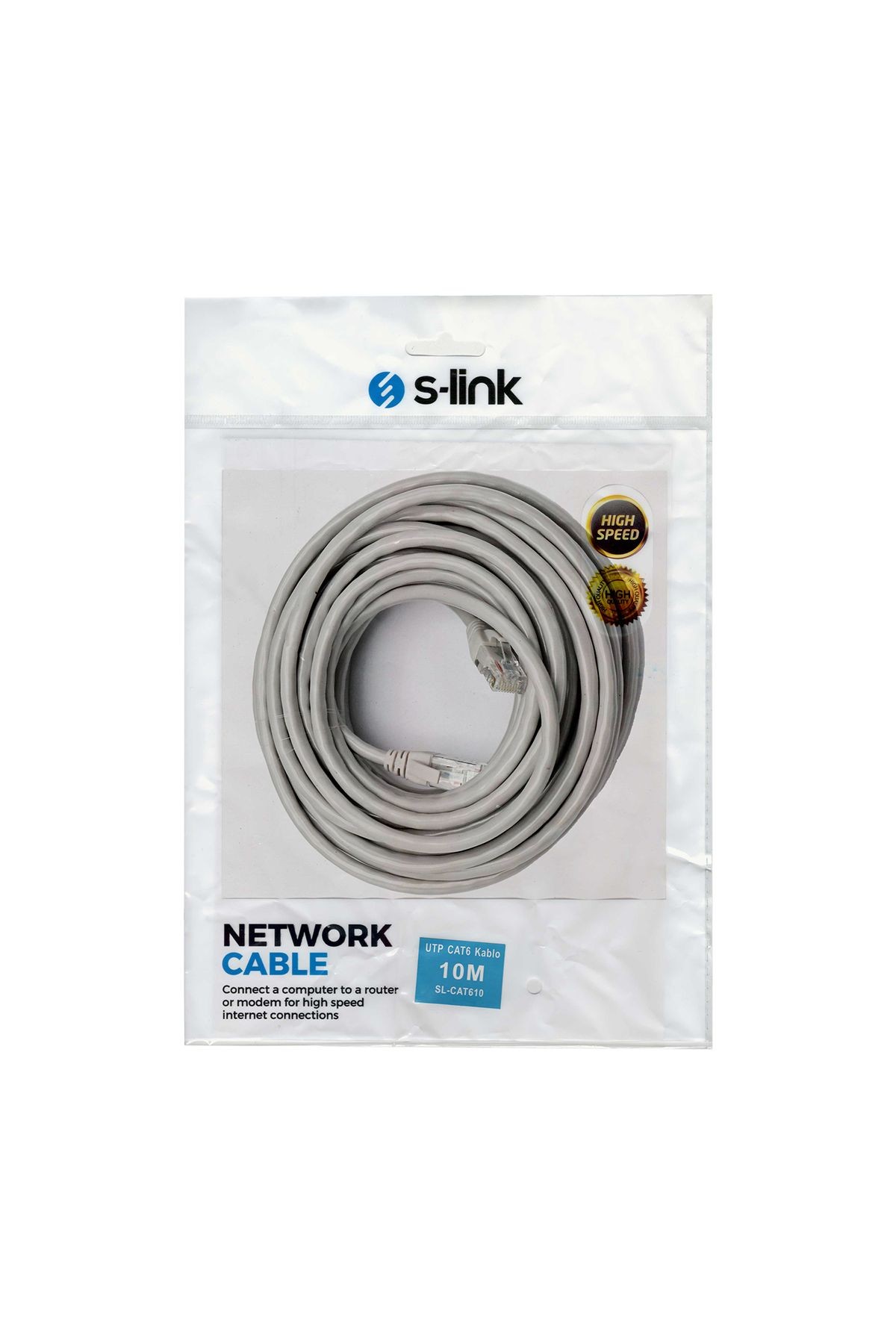 5'li S-LINK SL-CAT610 10 METRE GRİ CAT6 KABLO