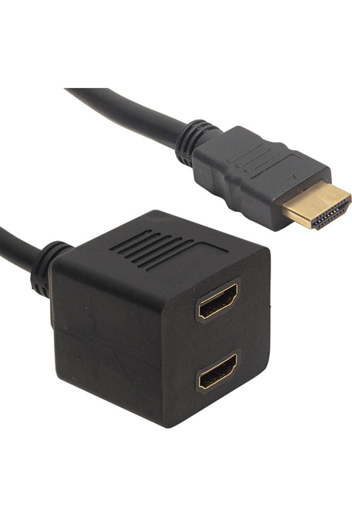 5'li POWERMASTER HDMI ERKEK-HDMI DİŞİ X 2 ADAPTÖR 30 CM KABLO ÇİPSETLİ HDMI ÇOKLAYICI