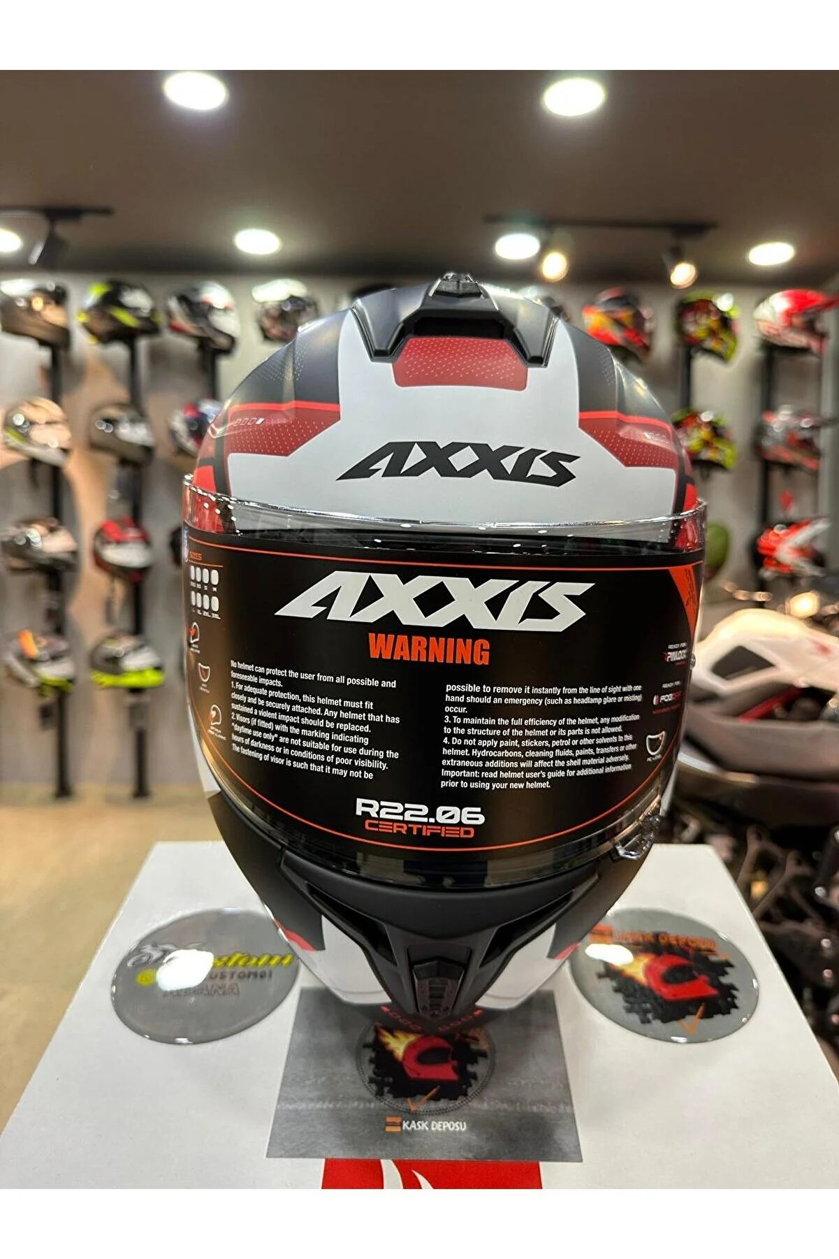 Axxis (Draken S) Sunray B5 Mat Red Full Face Kapalı Kask