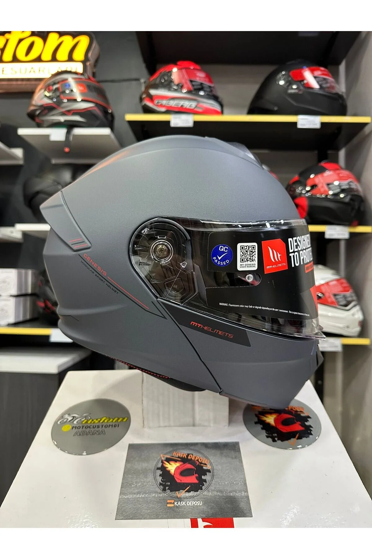 Genesis SV Solid A2 Mat Titanyum Çene Açılır Motosiklet Kaskı